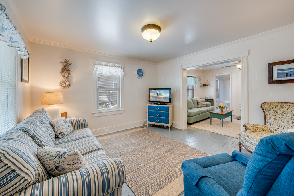 Relax in the comfy Living Area with Flat Screen Smart TV, plus a Sleeper Sofa!