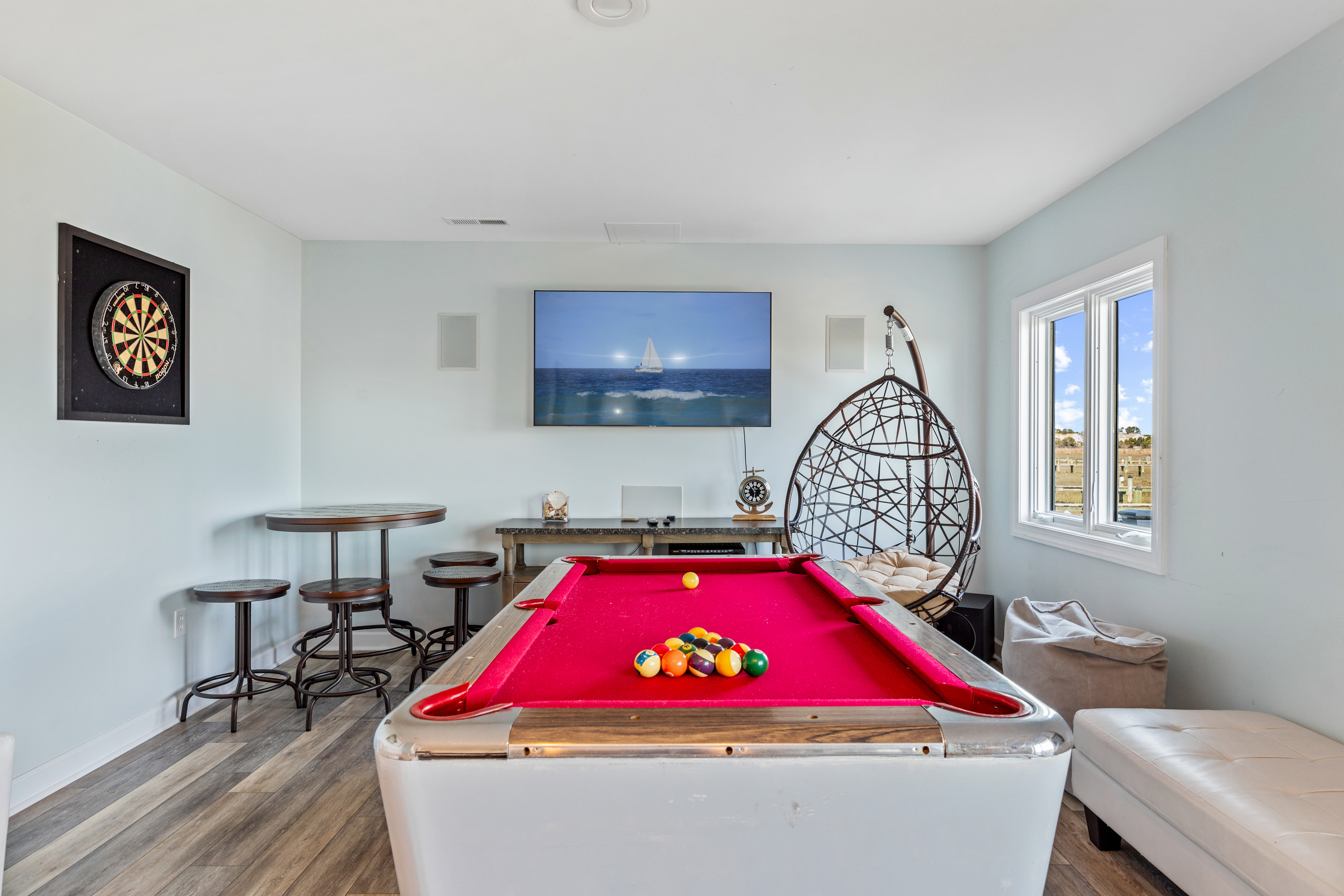 Enjoy watching a good Sports Game on the Flat Screen TV as well!