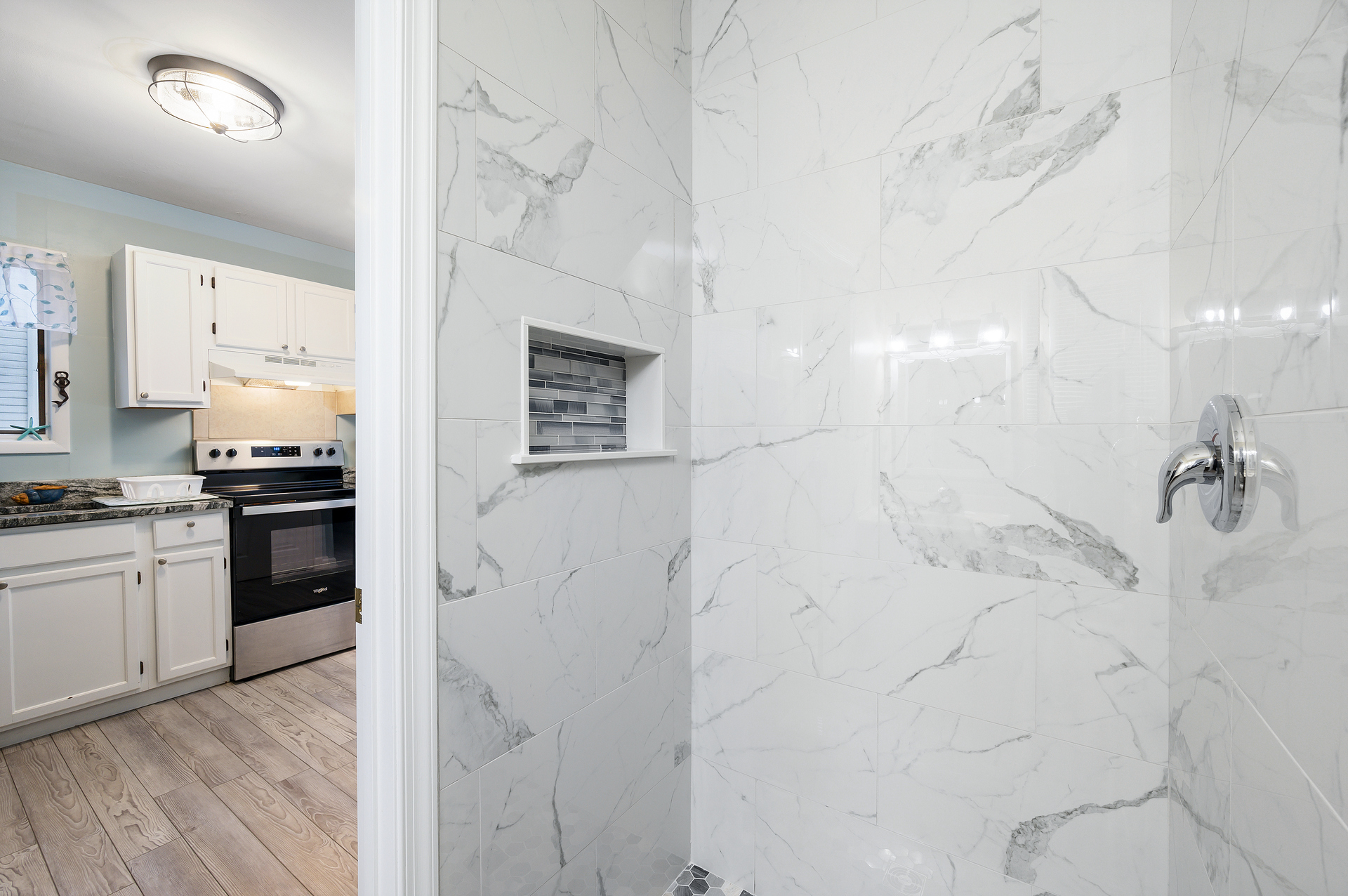 Newly added Walk-in Shower on 1st Floor!