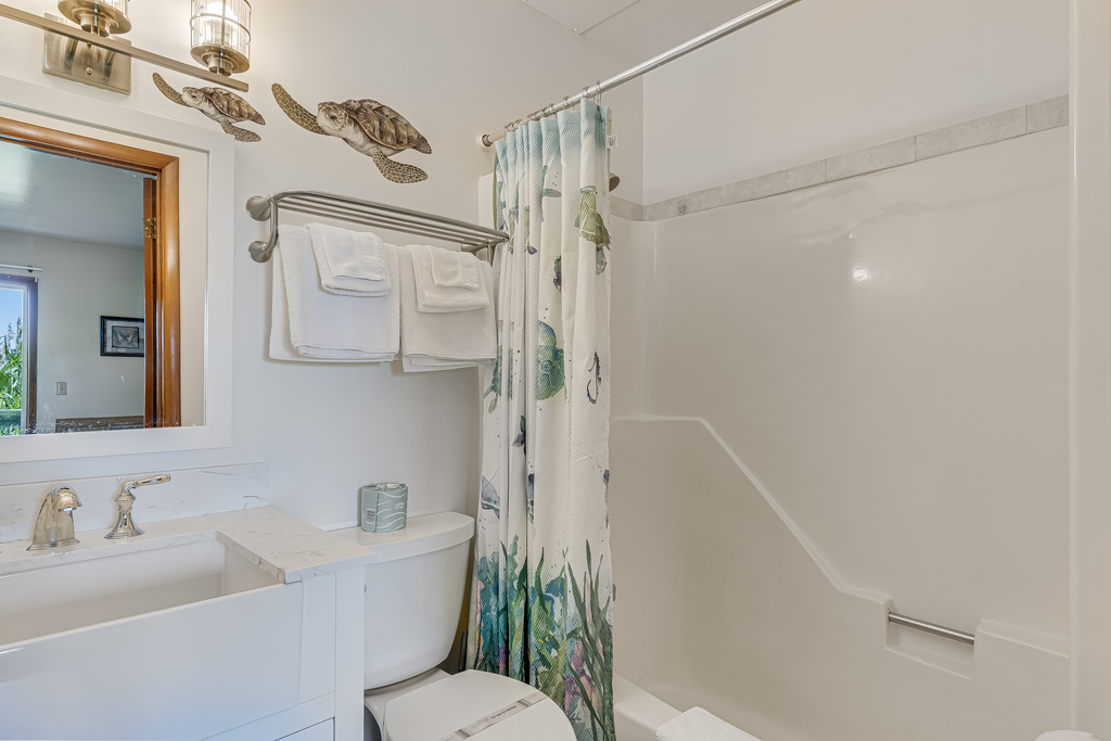 There is a Tub/Shower Combo in the Full Bath.