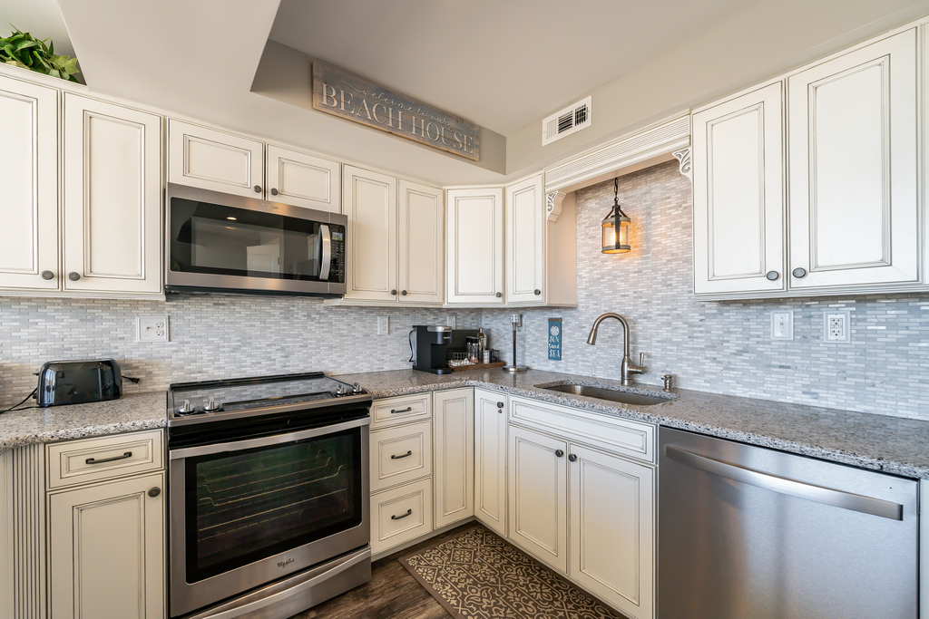 Beautiful, bright cabinetry and an ample amount of counter space!