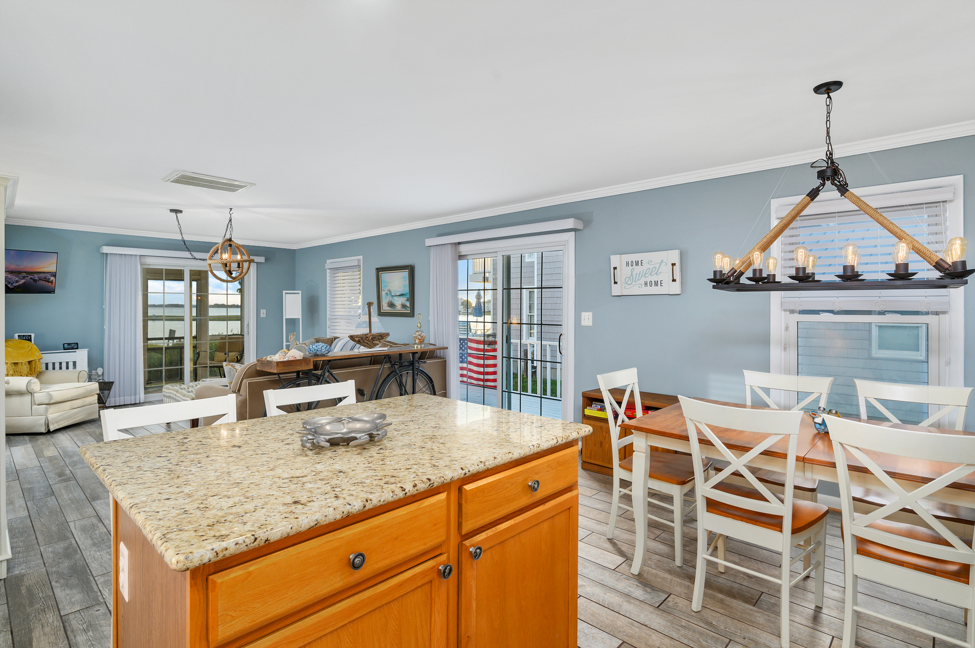 Gleaming granite countertops and all of the luxuries of this home are a chef's dream!