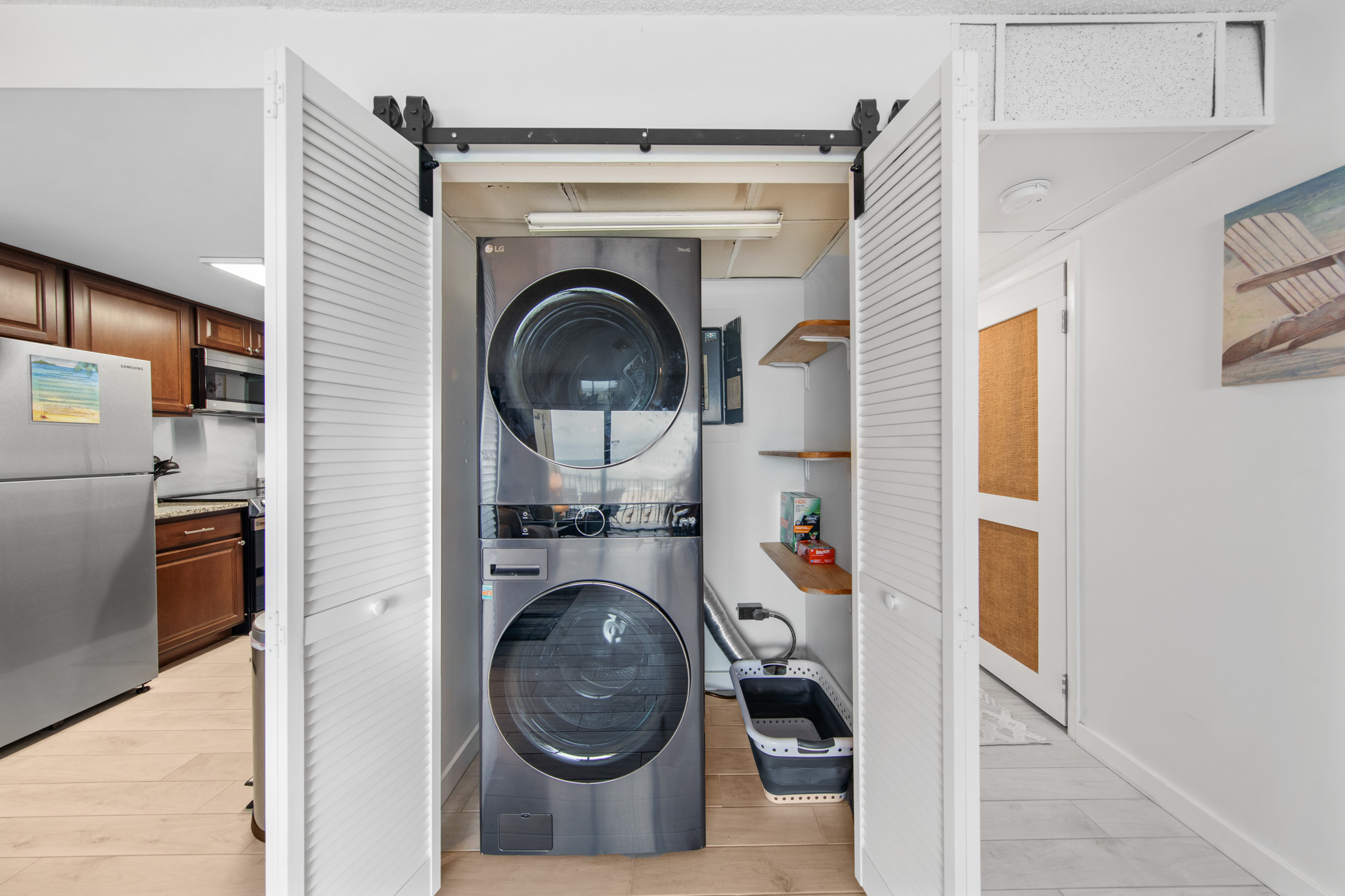 Full washer and dryer for your convenience.