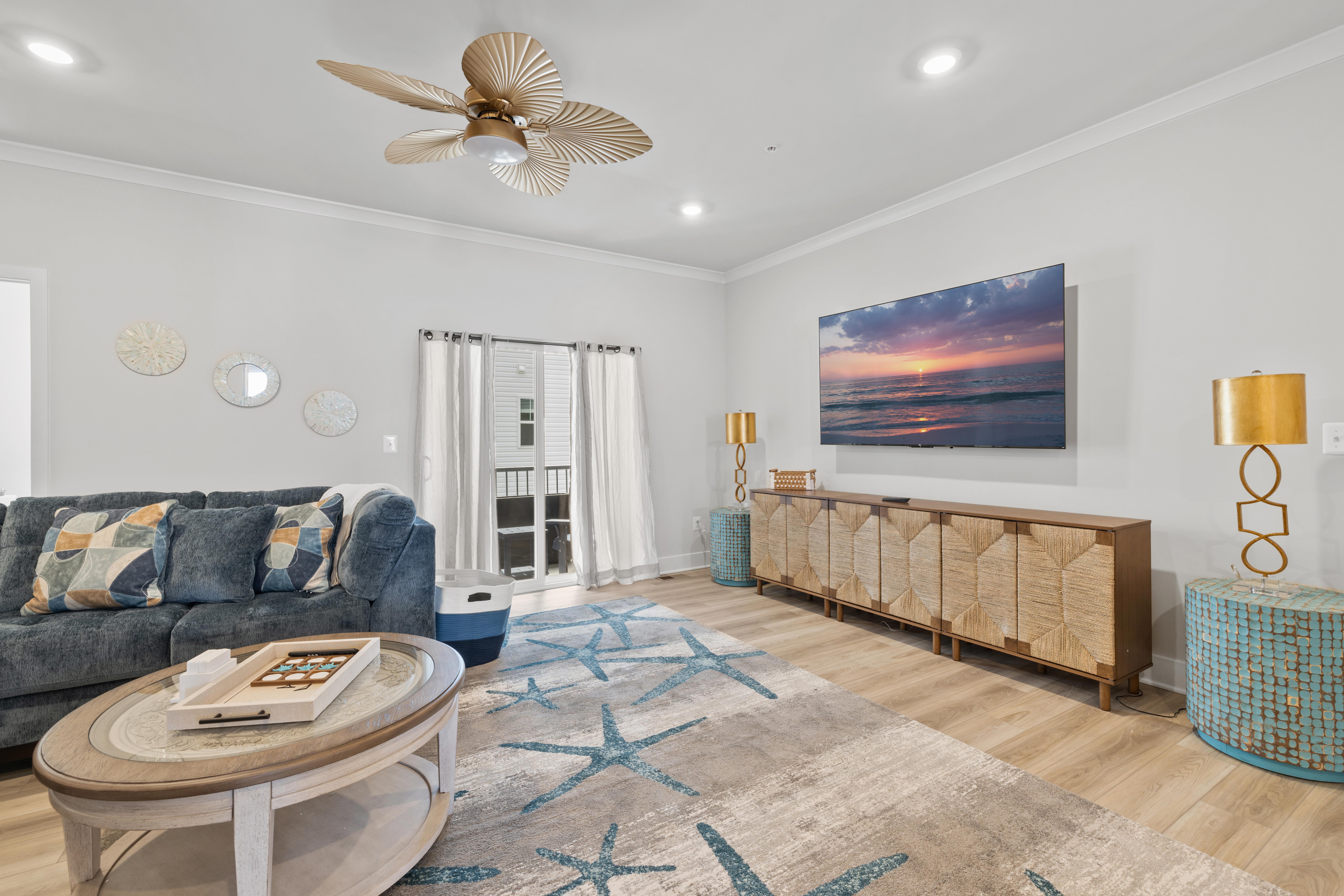 The cozy Couch and Flat screen TV make for the perfect movie night in!