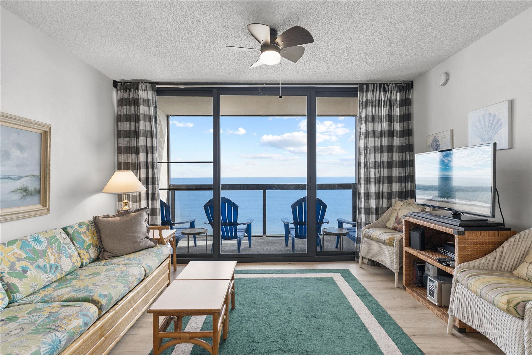 You're instantly welcomed by the Breathtaking Ocean Views from the Floor to Ceiling Windows!