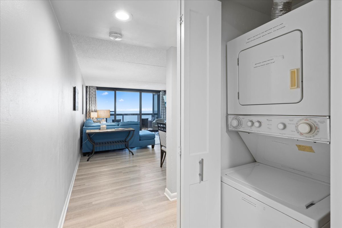 Enjoy the Convenience of the Stacked Washer & Dryer.