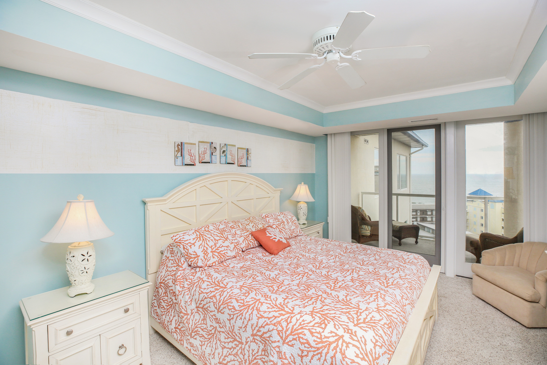 Access to the balcony allows you to sneak away to hear the Ocean Breeze!