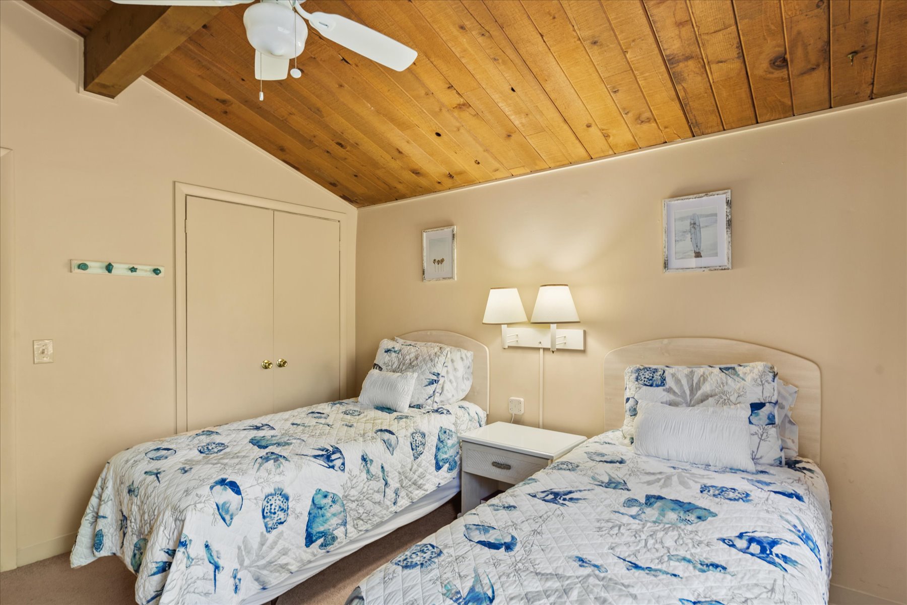 The vaulted ceilings give this room a spacious feel!
