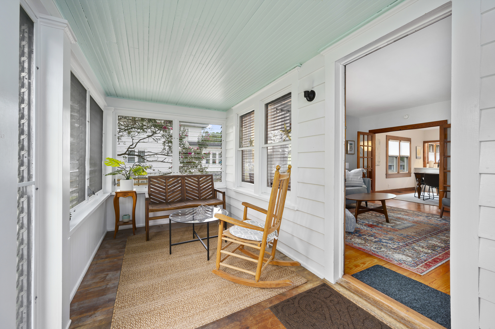 Watch the world go by on the cozy Front Porch that lines the house.