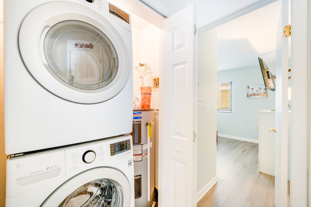 Stacked Washer and Dryer in the Home for your convenience!