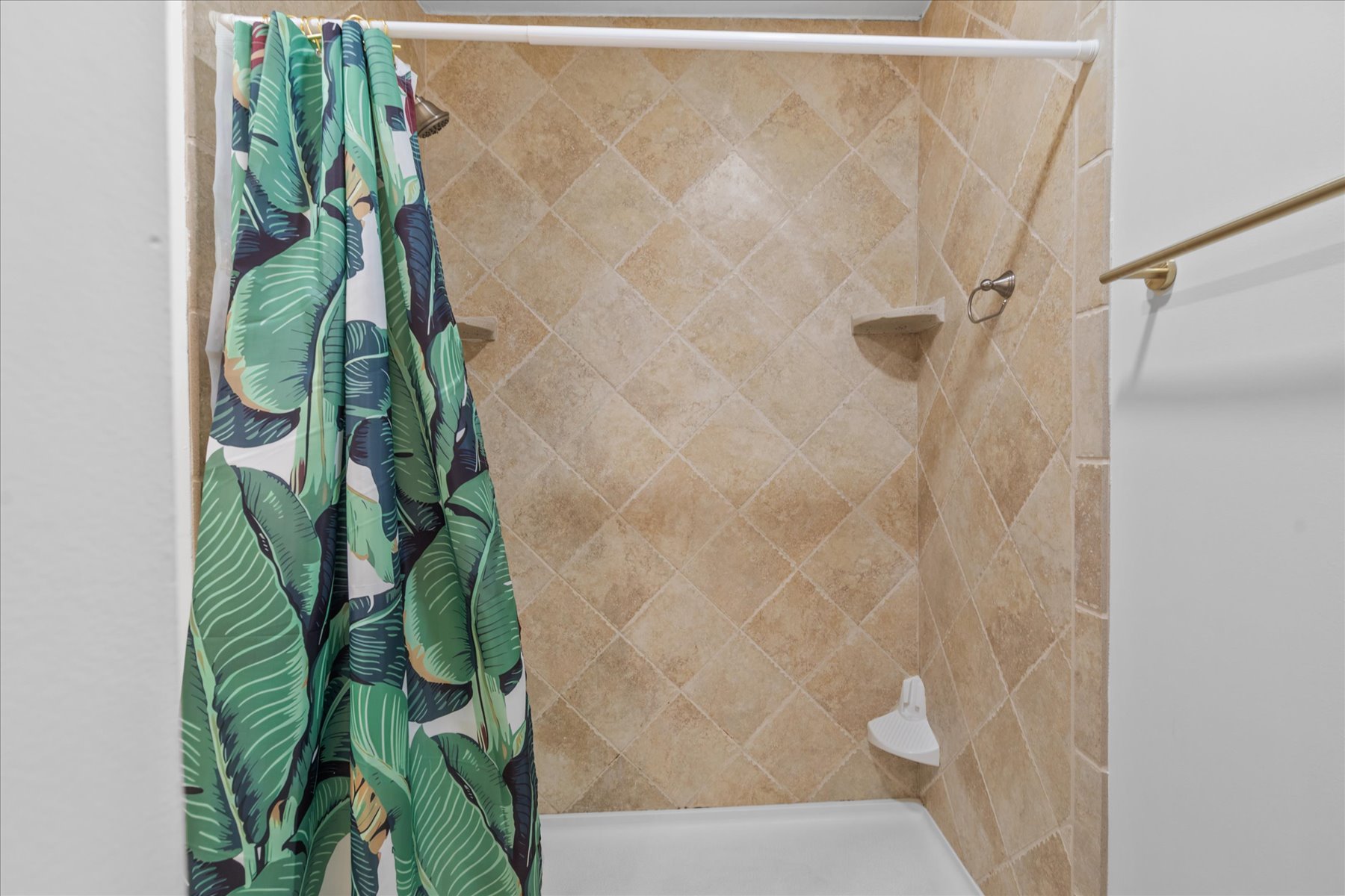 With a Walk-in Shower.