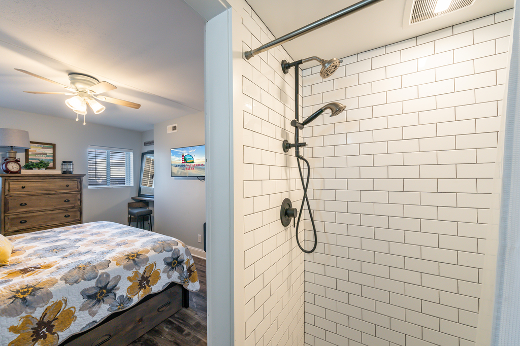 Freshen up in the Walk-In Shower!