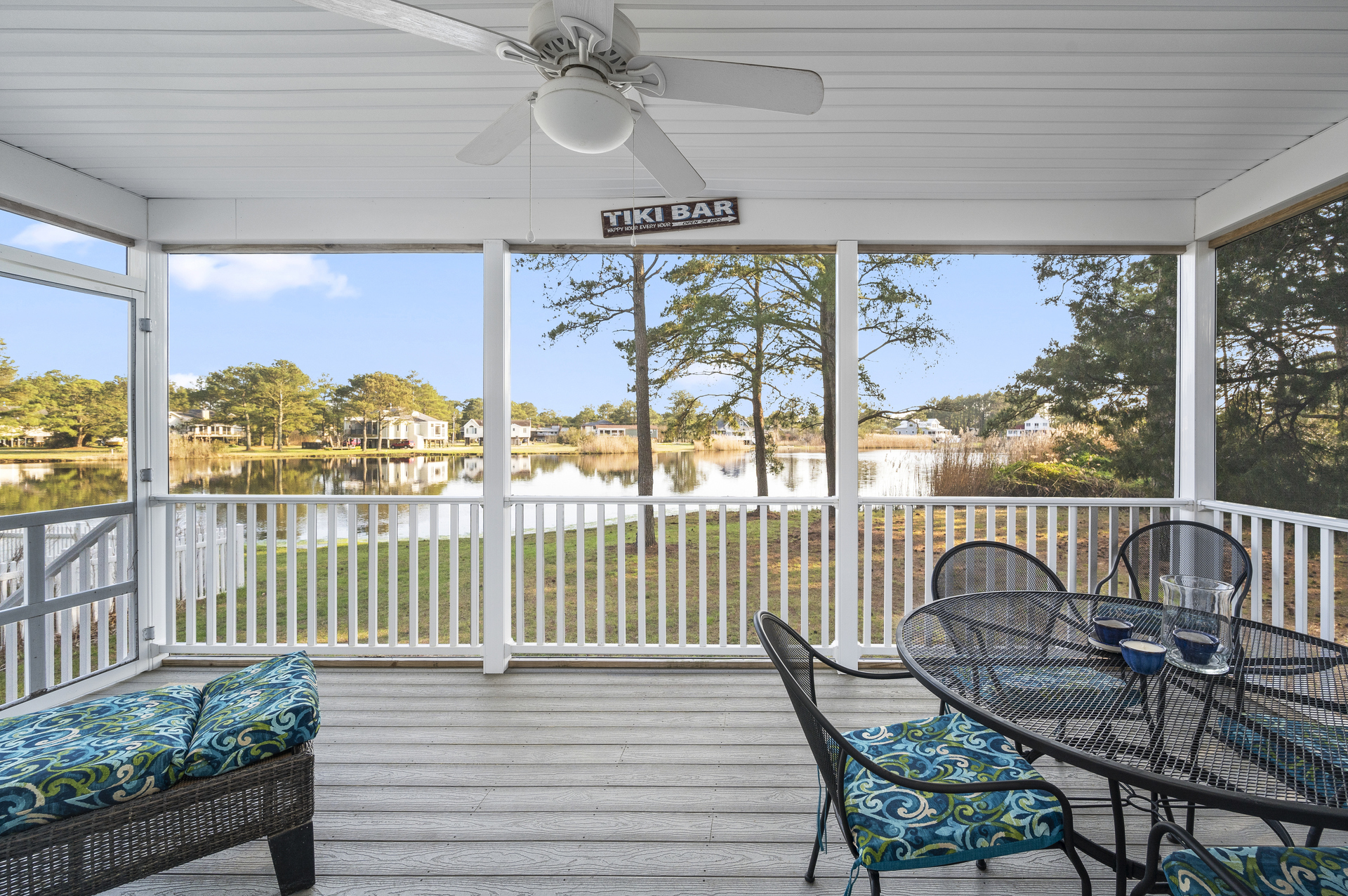 Relax on the Screened Porch and watch Herons and Egrets dance over the water.