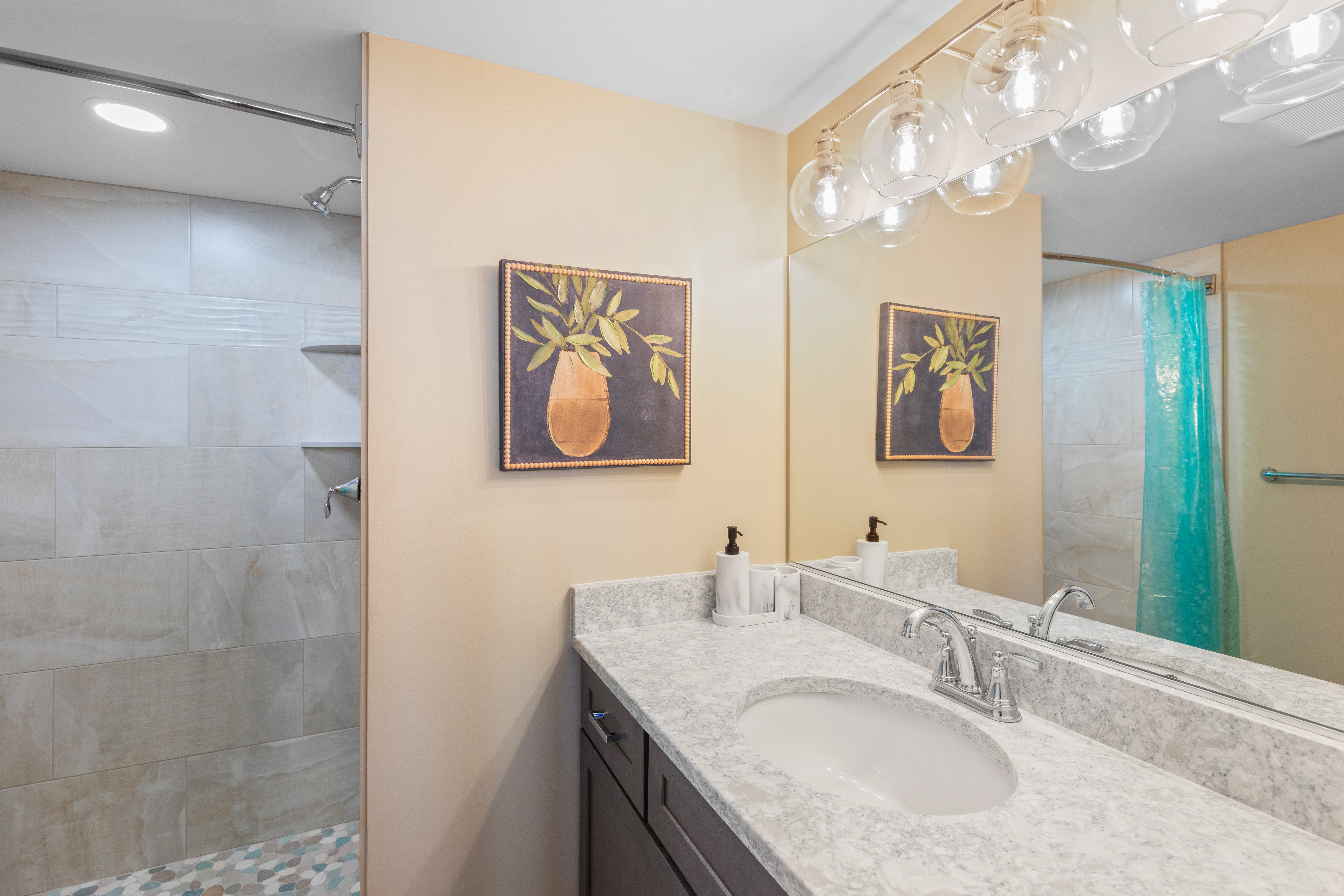 The Primary Bath has a Walk-In Shower.