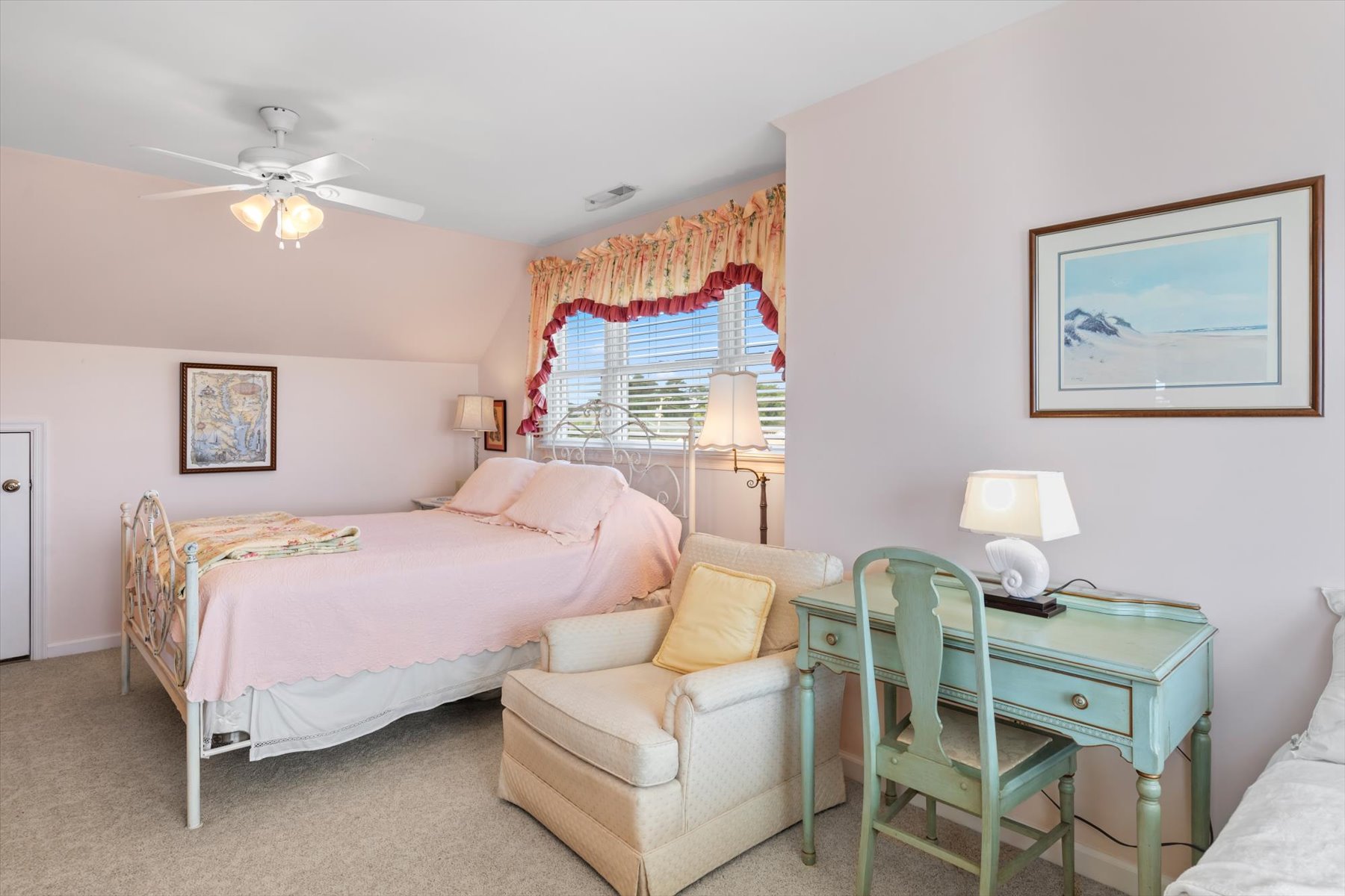 Charmingly decorated with a shabby chic flair.