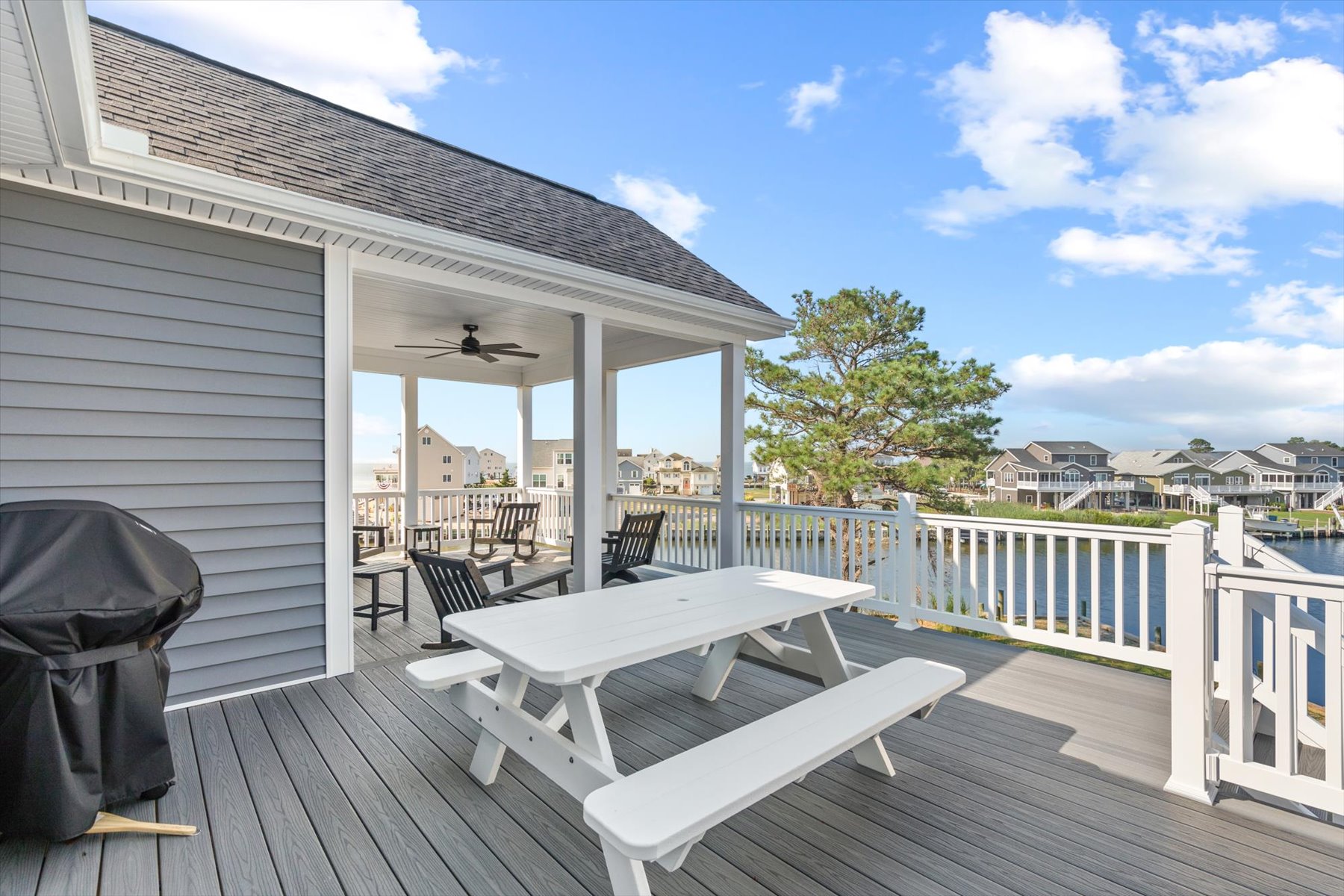 You can also dine Al-Fresco on the top Deck overlooking the Water.