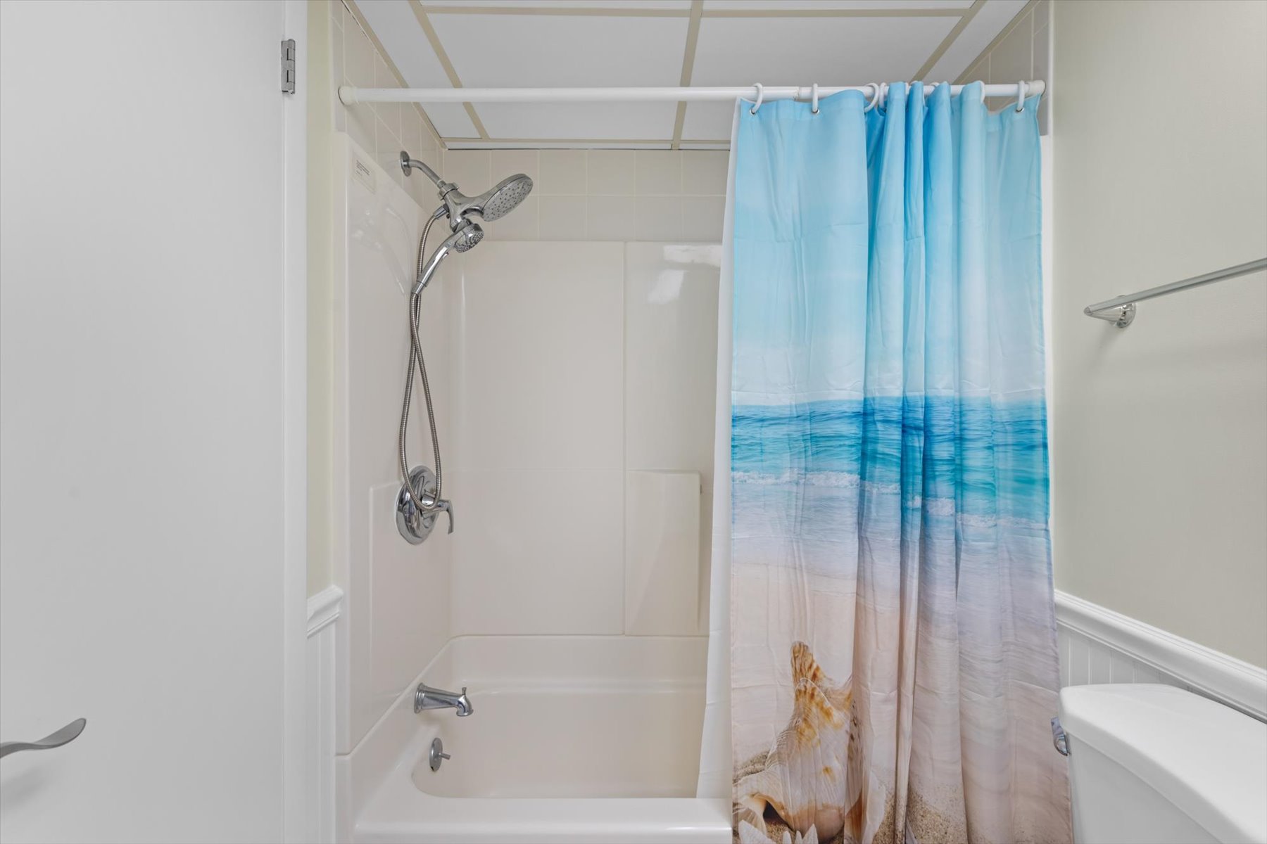Freshening up is a breeze with the Shower/Tub Combo