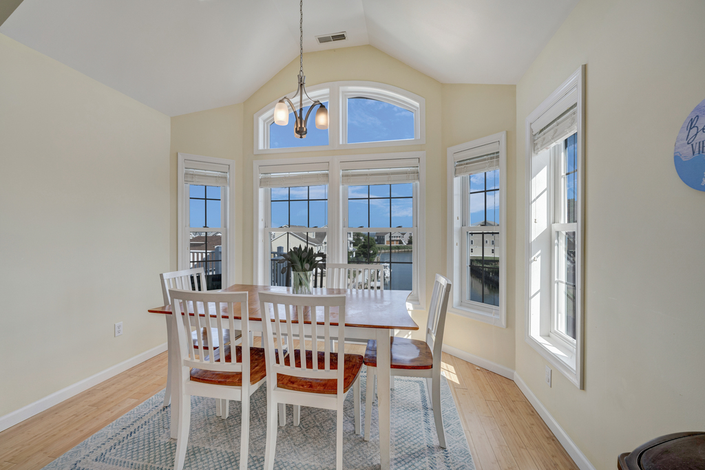 Breathtaking Canal & Bay Views from the spacious Dining Area.