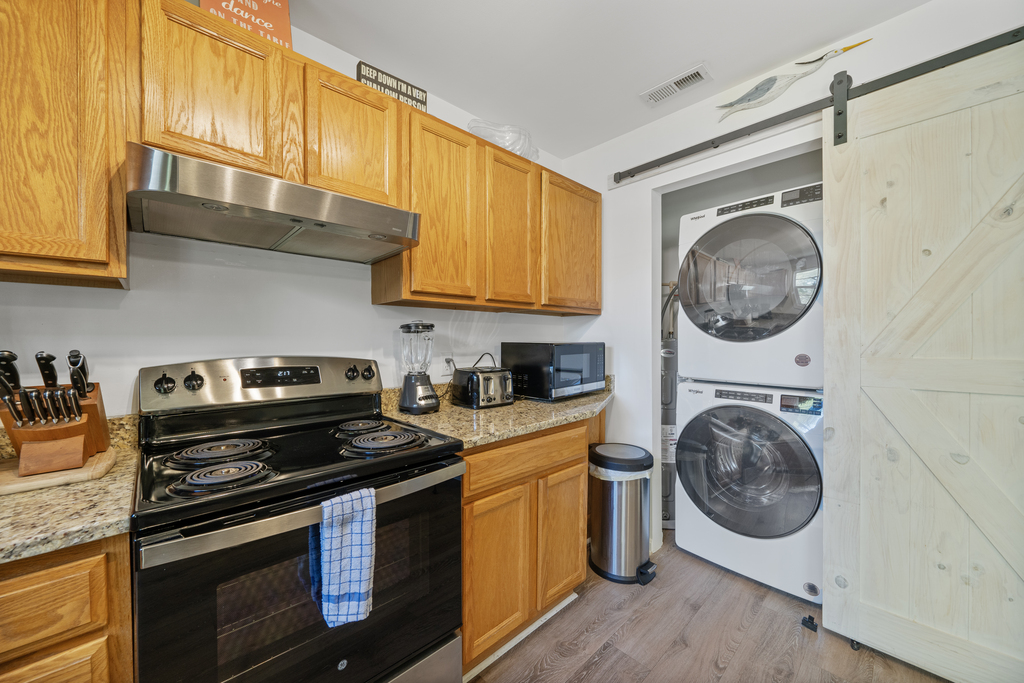 Brande New Stainless Washer and Dryer for your convenience.