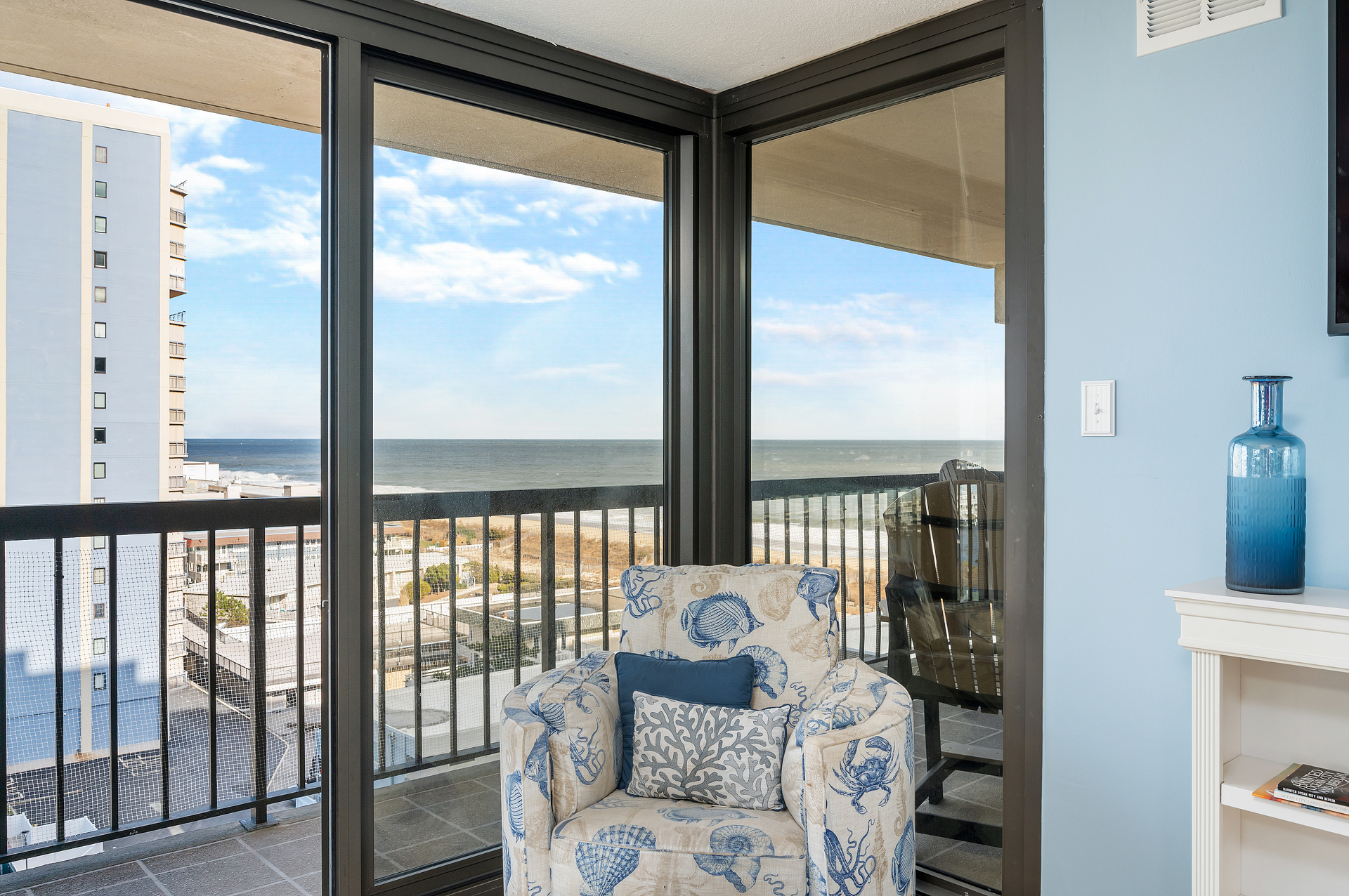 Enjoy the Breathtaking Ocean Views while you cozy up in the Living Room.