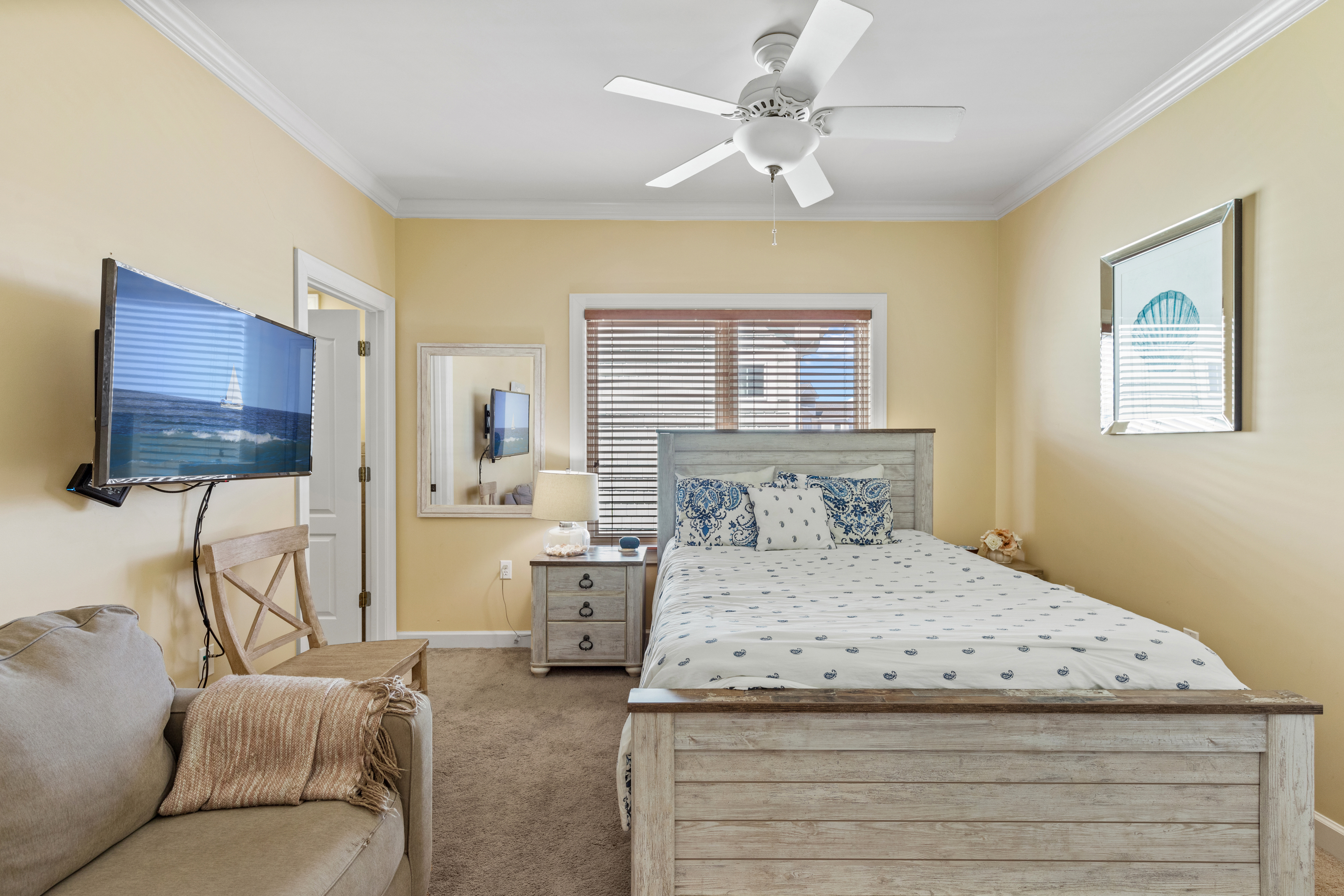 Bedroom 2 on the 2nd floor is a Junior Suite sleeping up to 3 people.