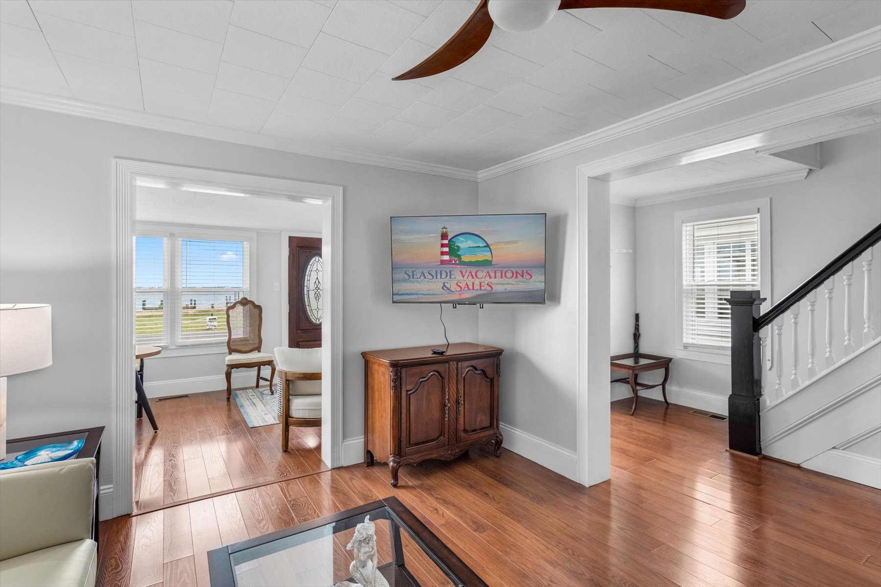 Just off the Sunroom is the Living Area with Flat Screen Smart TV and Free WiFi.