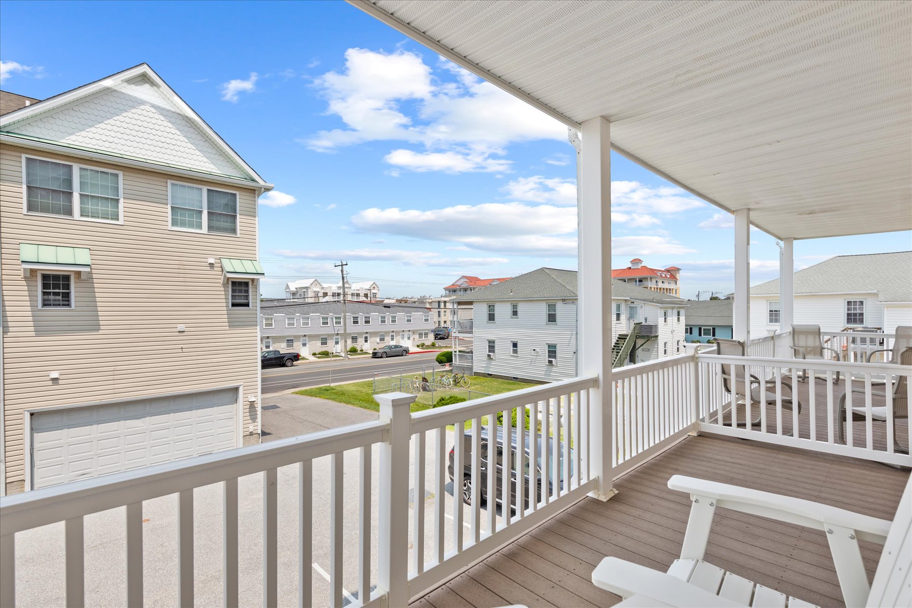 Enjoy a night cap on the patio chairs.