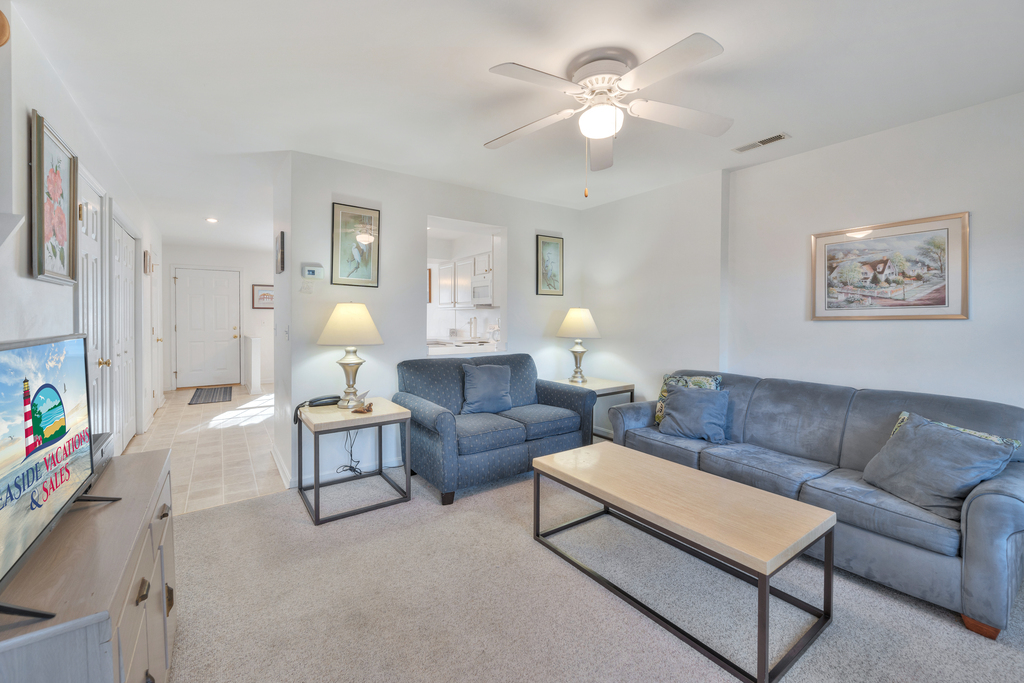 Colors of Sand and Sea are warm and welcoming, and the Sofa is a Queen Sleeper.