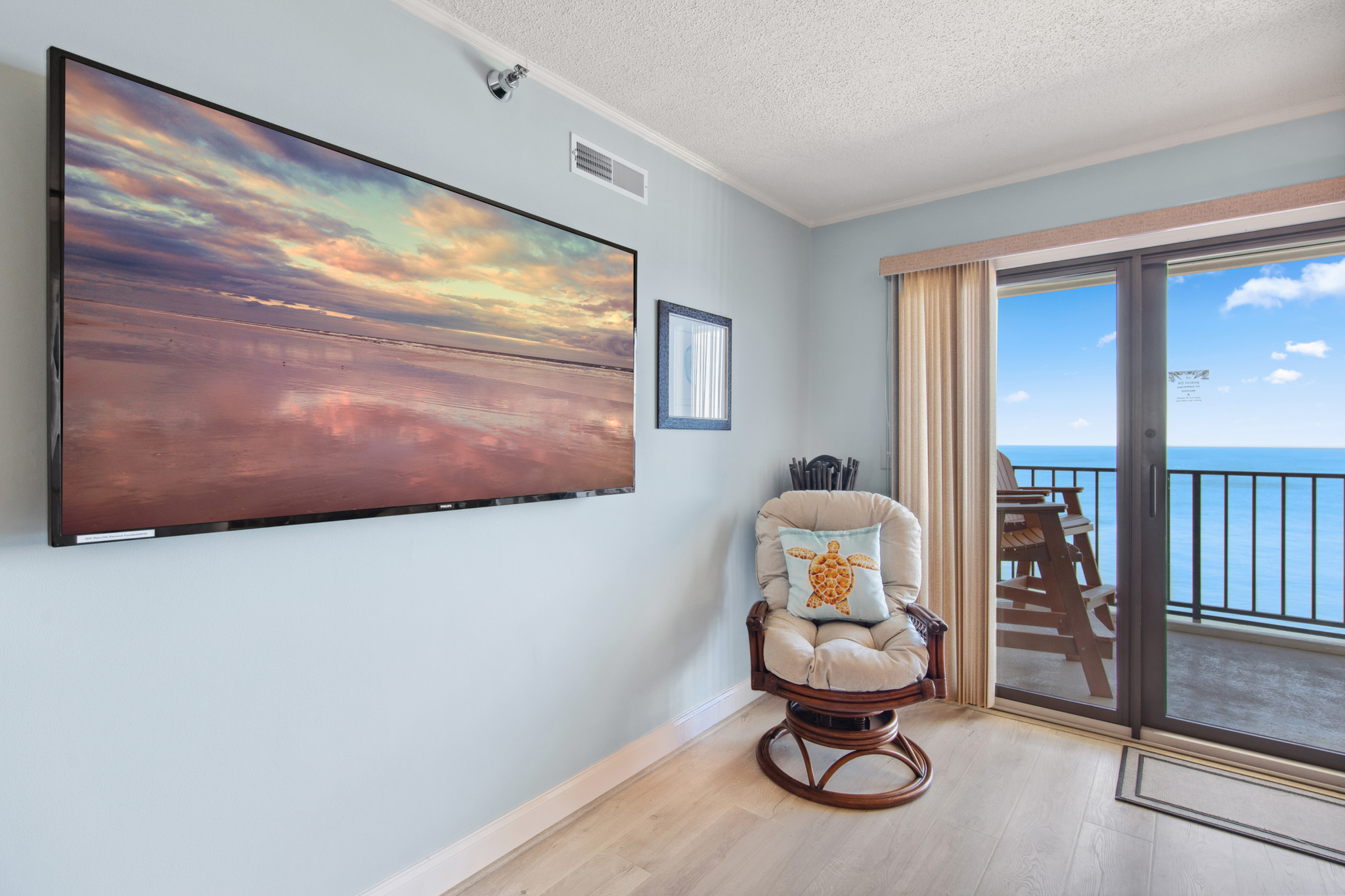 Sit back and enjoy the AC, Free Wifi and take in the view without having to leave the couch.