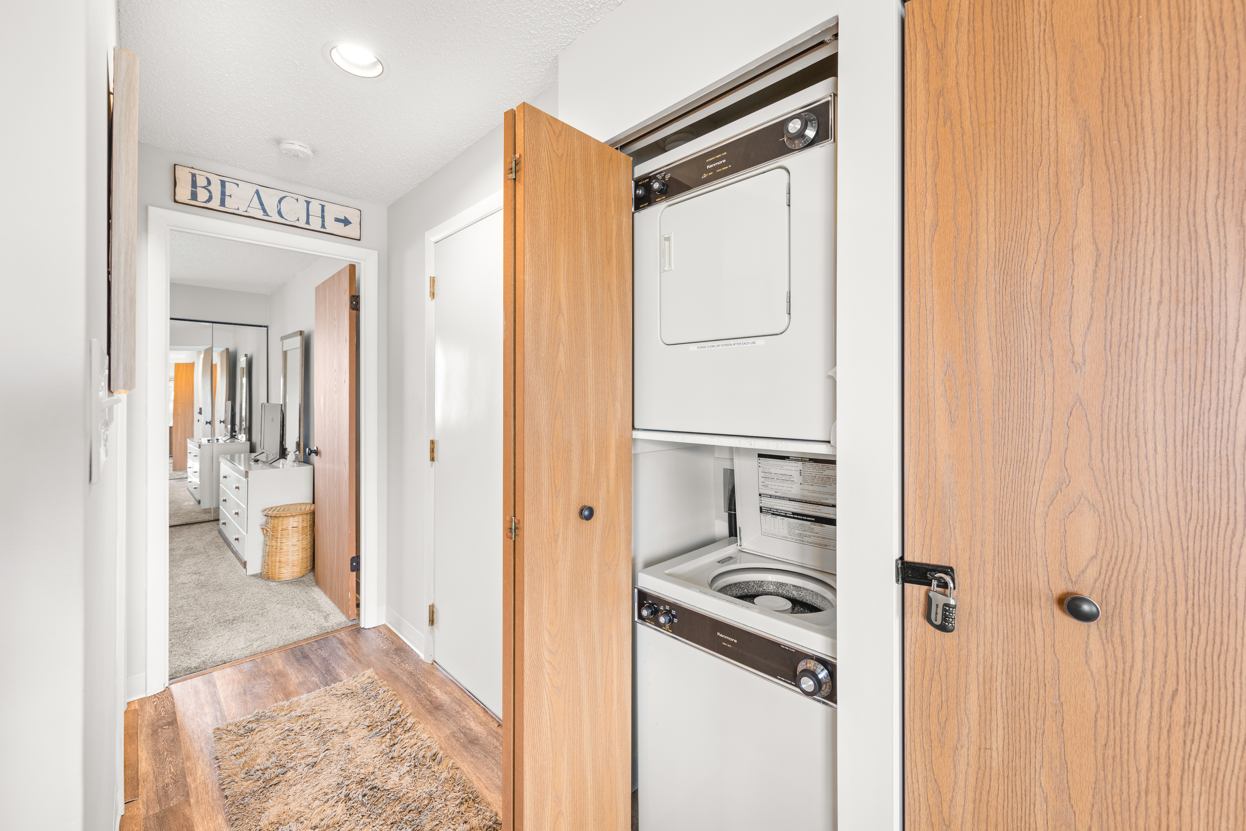 Stacked washer & dryer for your convenience.