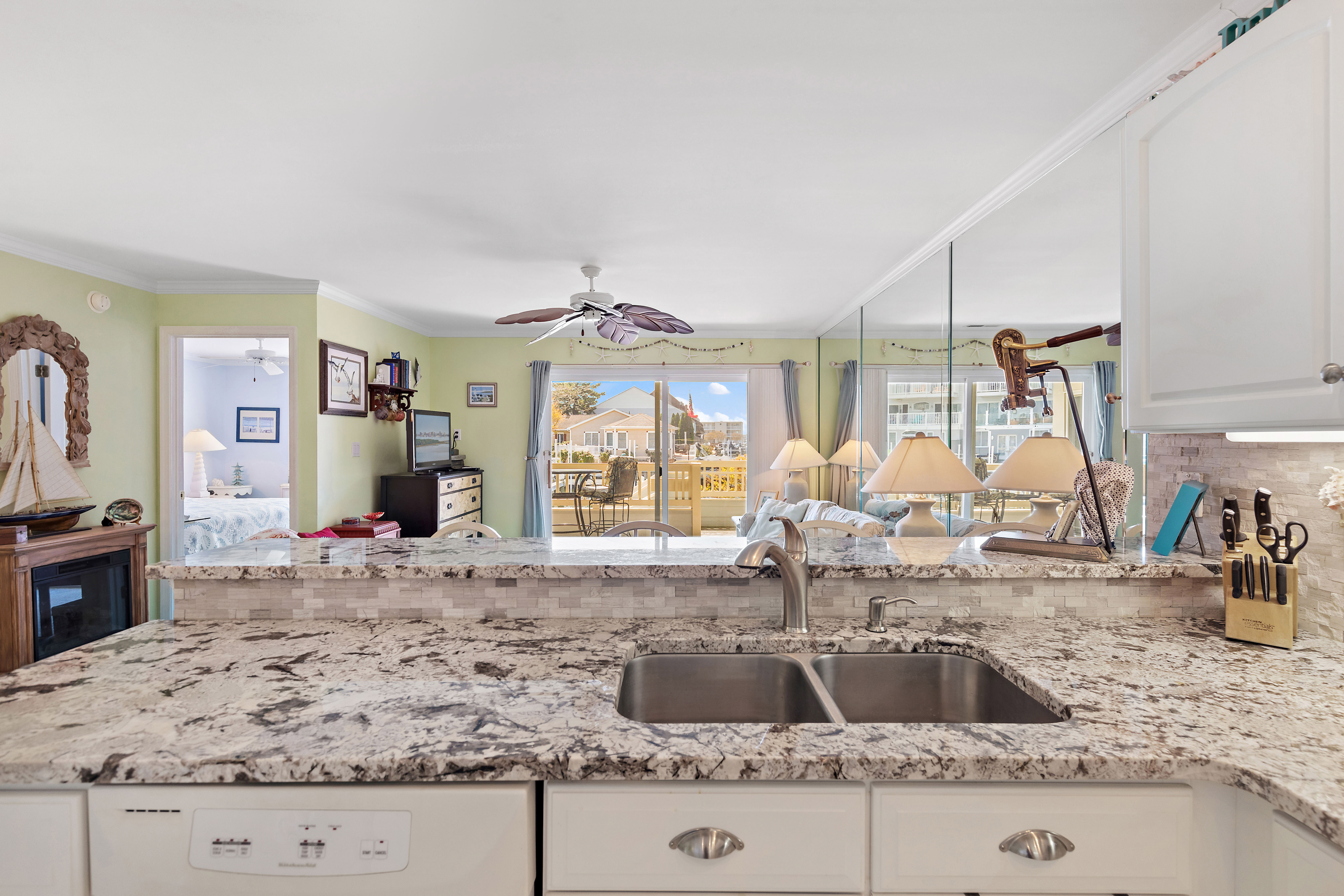 With beautiful granite countertops