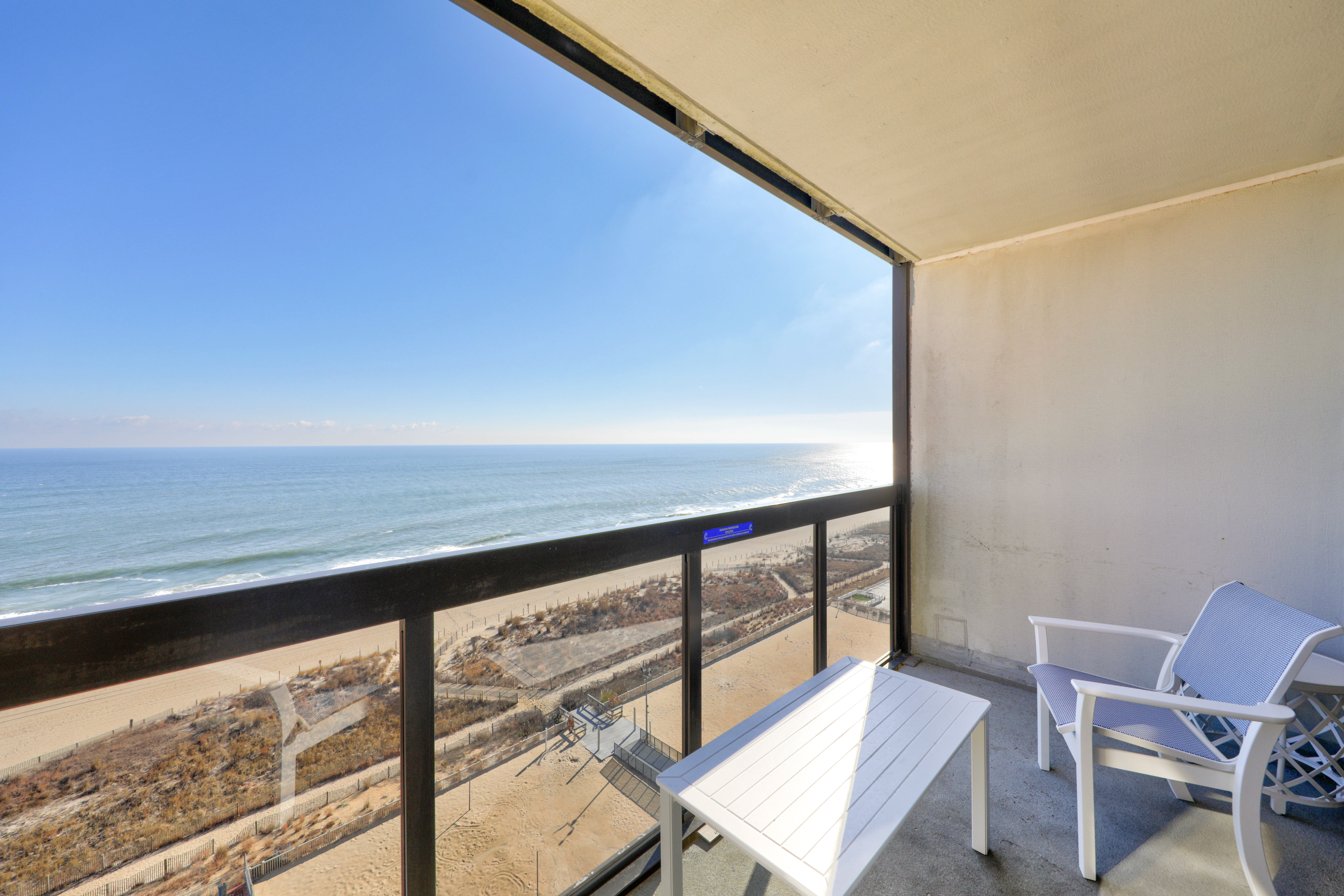 Check out the spectacular view of the ocean blue from your own personal balcony!