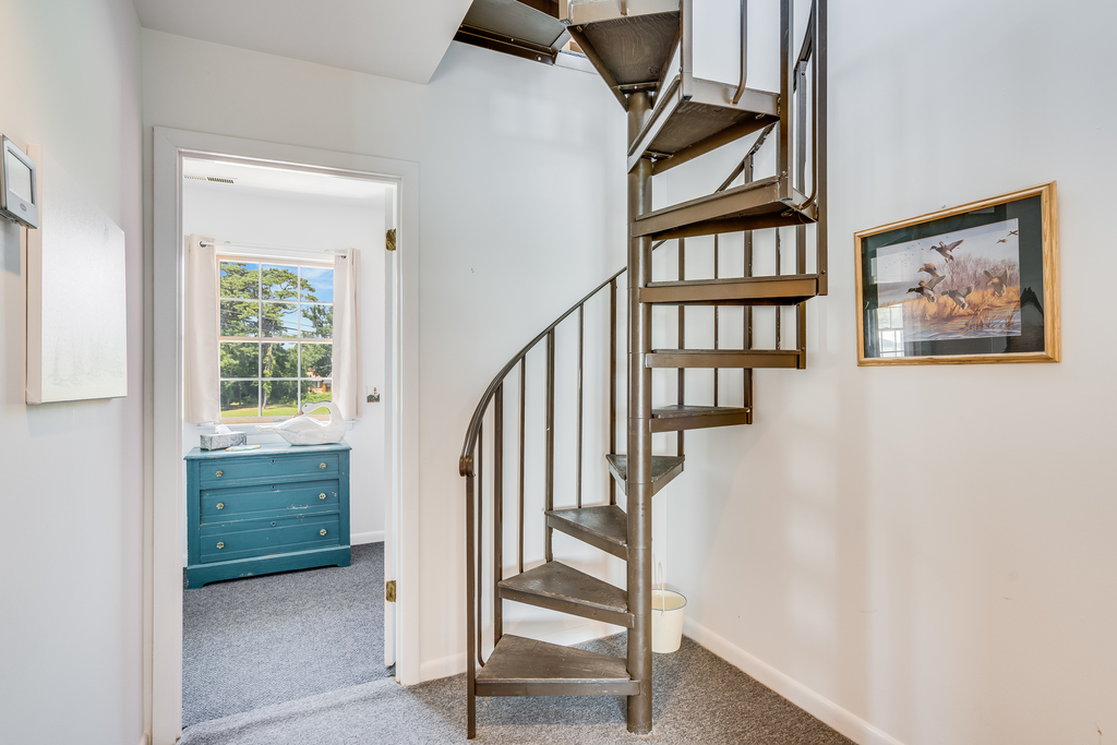 Spiral Staircase leading to upstairs Loft.
