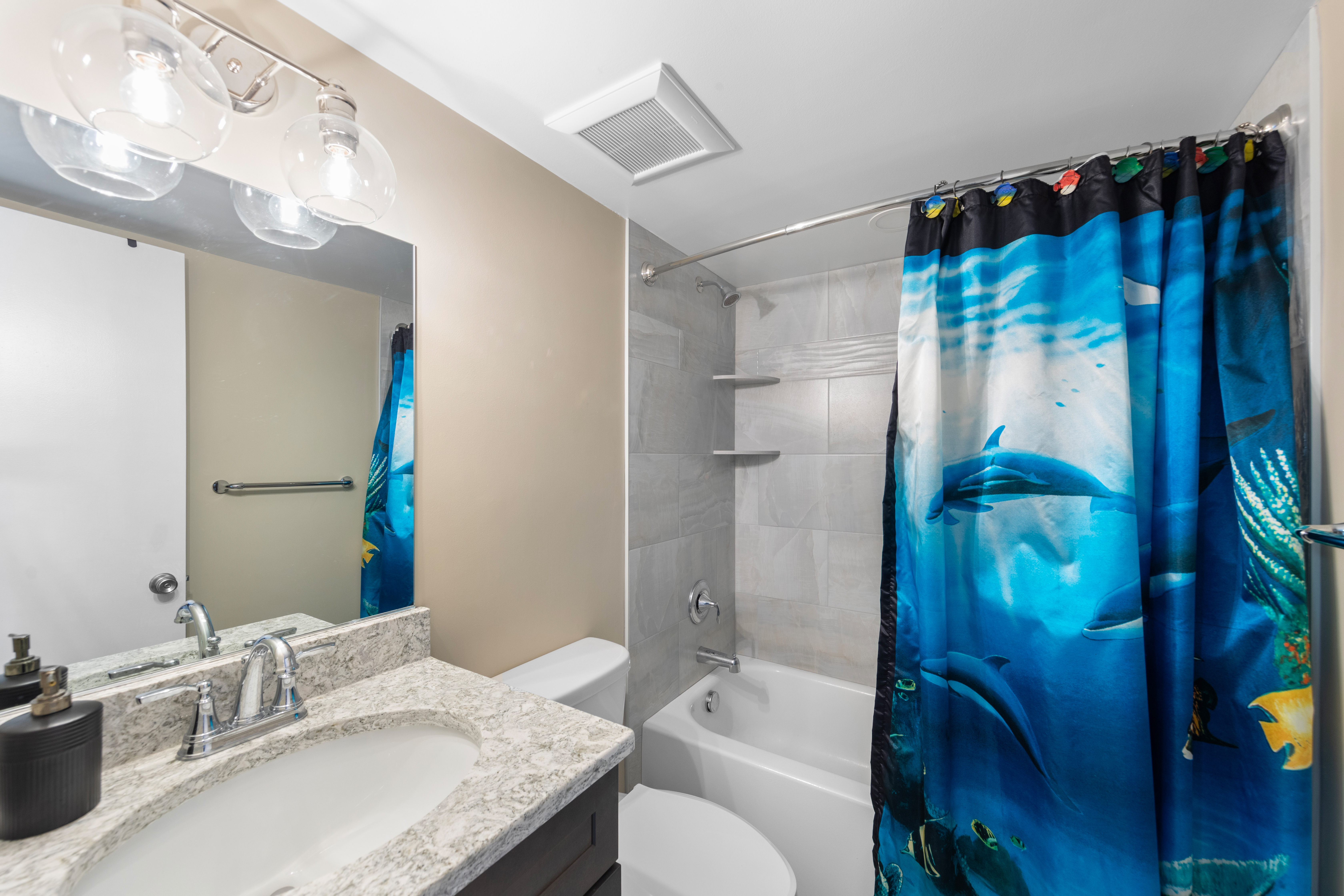 The Hall Bath offers a Shower/Tub Combo.