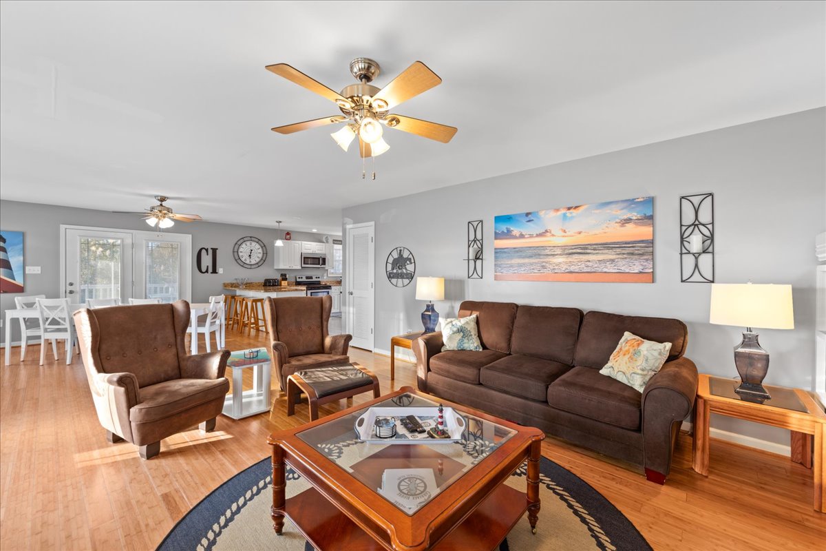 Relax in the Living Area with comfy furnishings, Flat Screen Streaming TV, and Free WiFi.