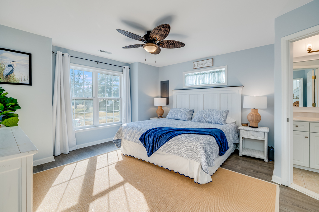 Desirable 1st Floor Primary Bedroom has a luxurious King Bed.