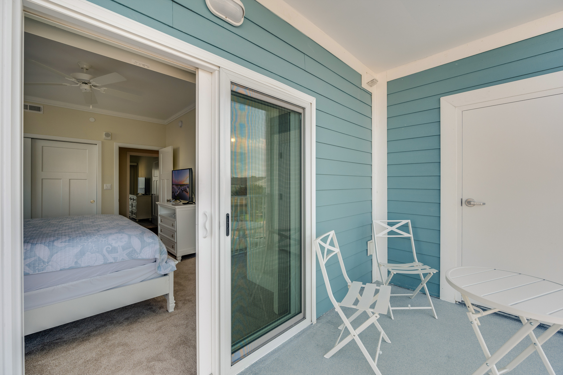 Slip out and relax on the private balcony after a day of fun in the sun!