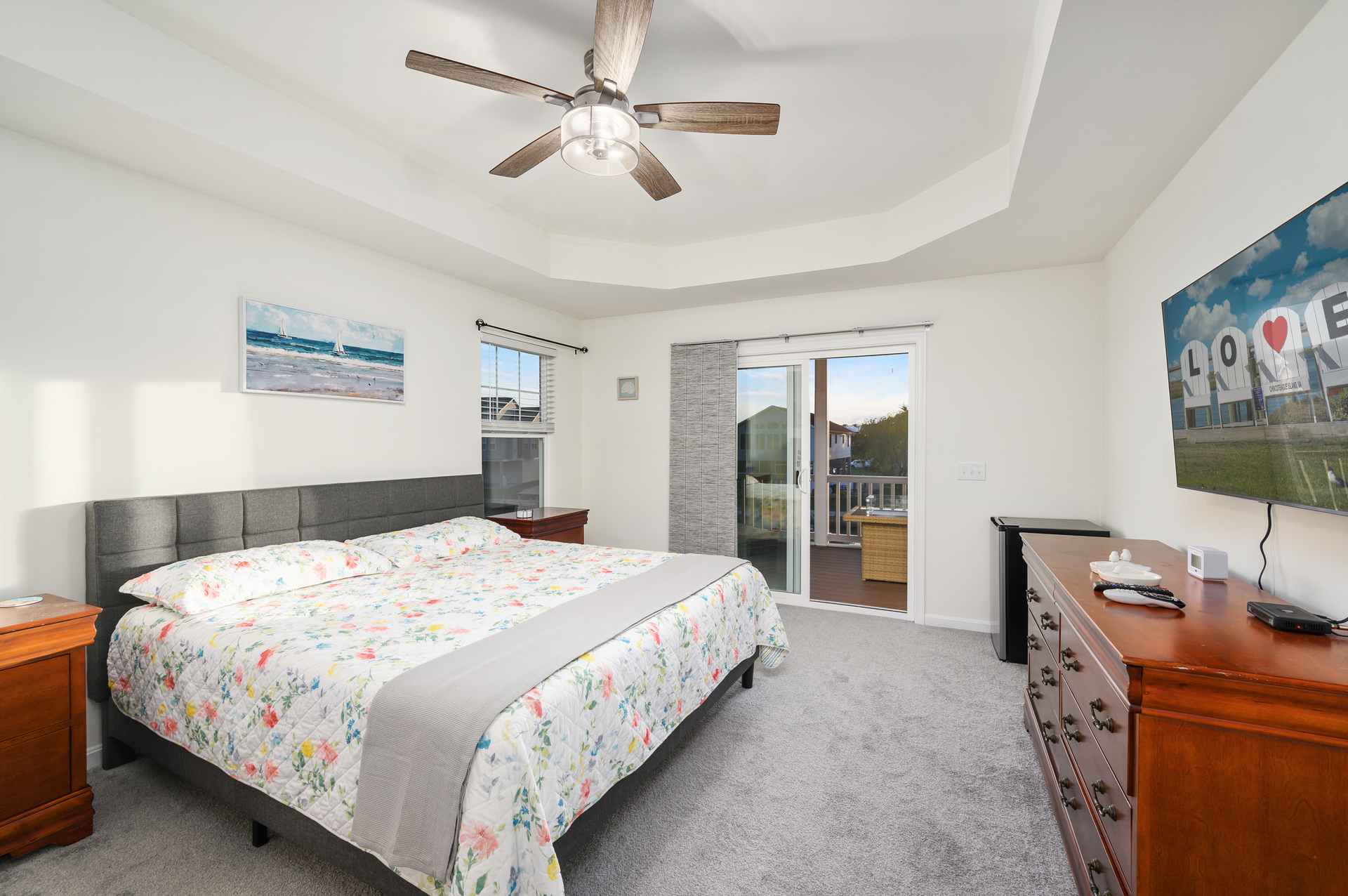 Master Bedroom 2 has a King Bed, and Private Access to the Screened Porch.