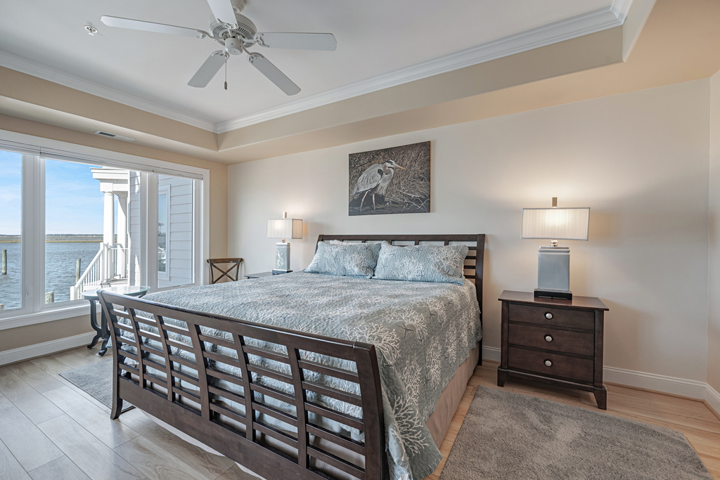 Bedroom 1 is the Primary Bedroom and has a luxurious King Bed and gorgeous views!