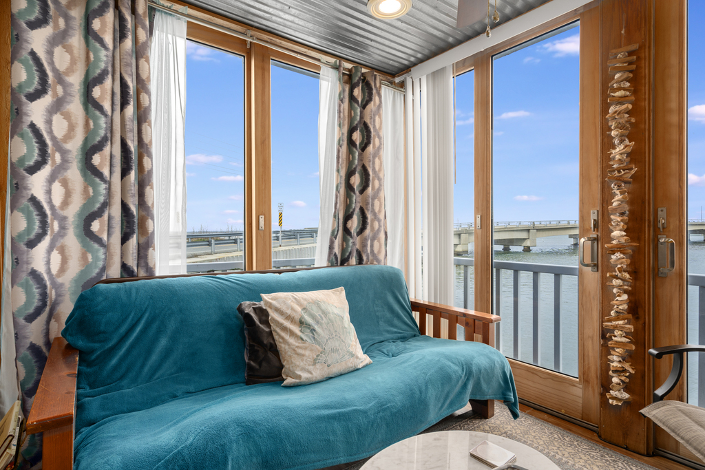 Futon sleeps one person.