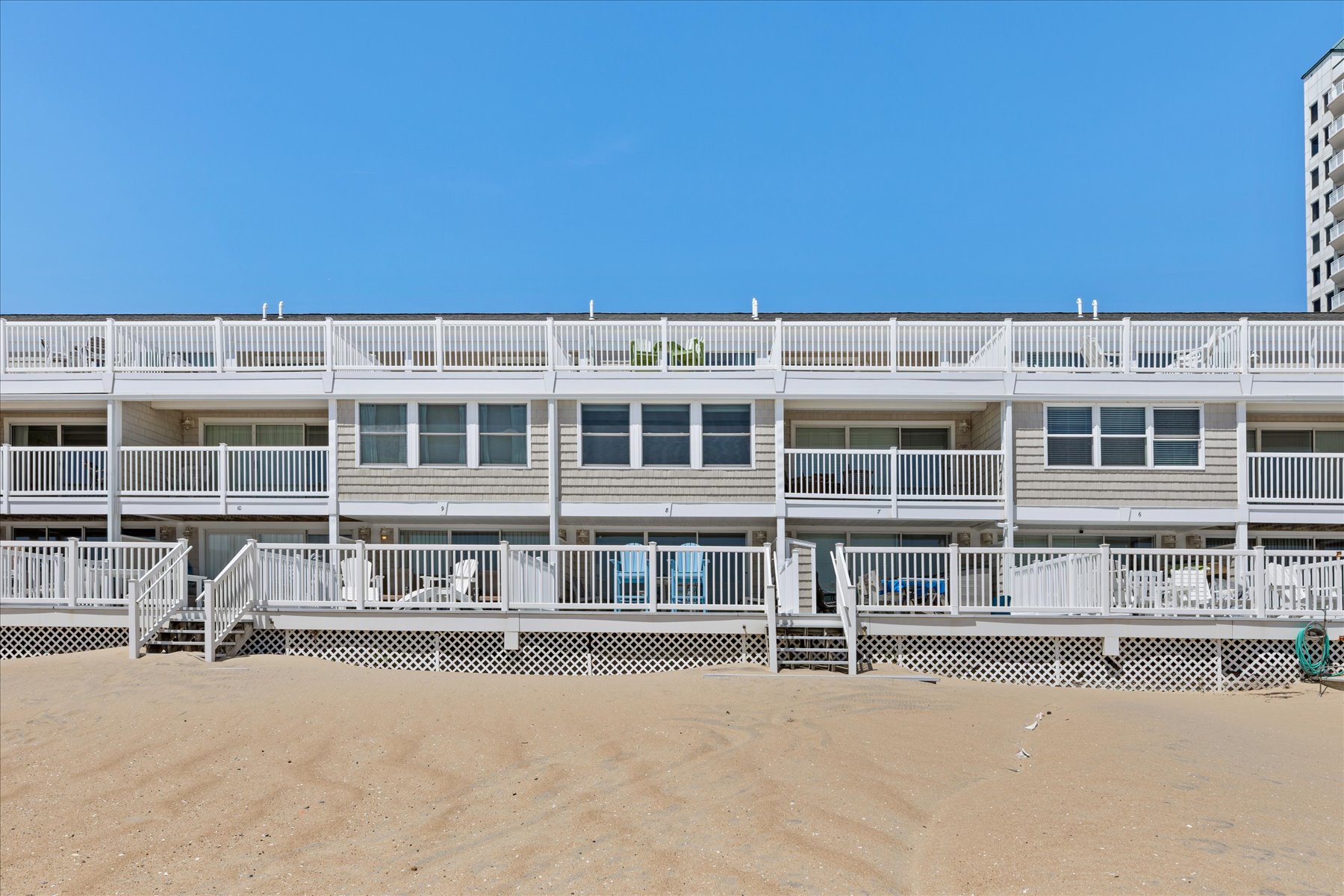 Ocean Colony 8 is right in the middle with the Porch Lights on.