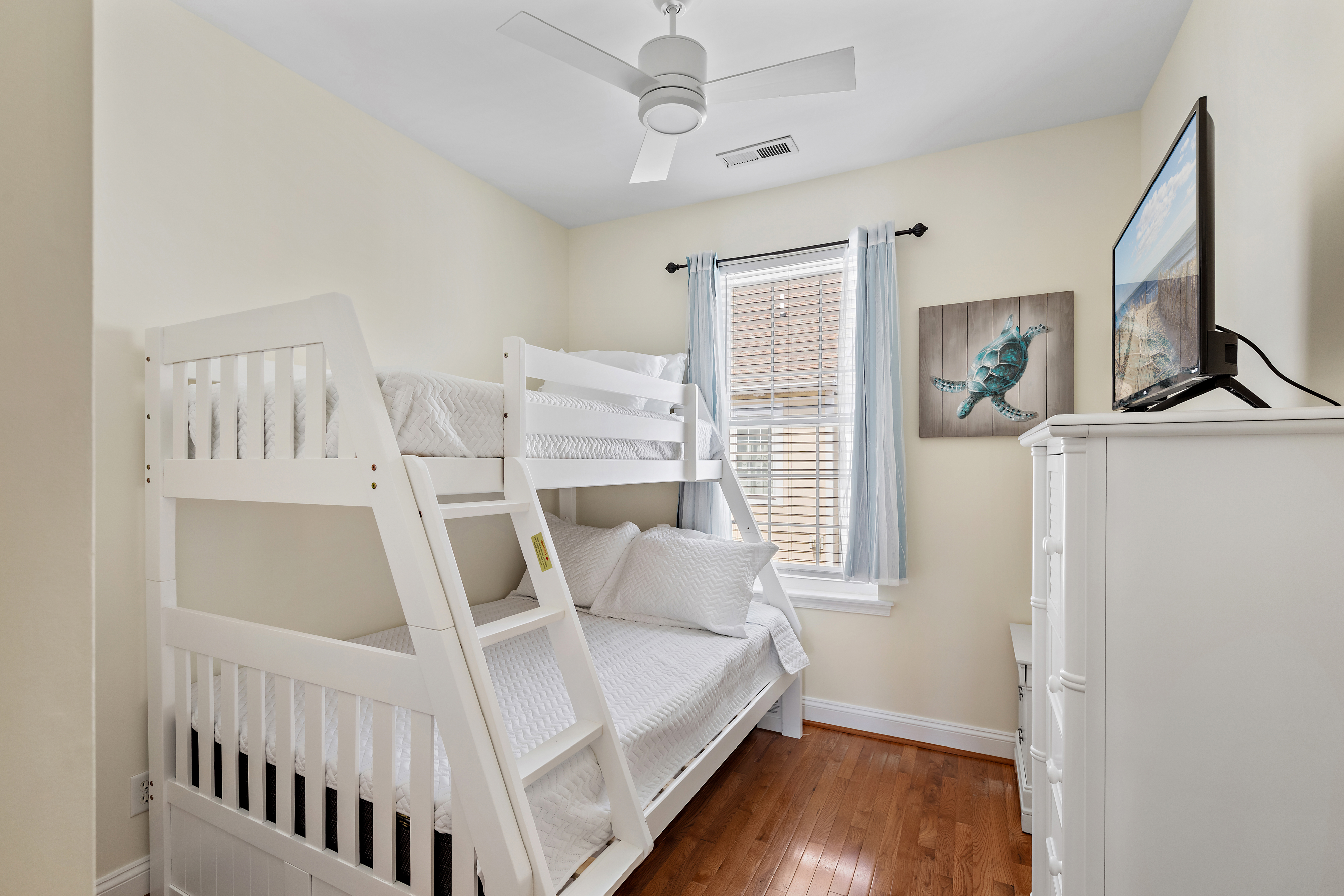 Bedroom 3 has a Pyramid Bunk (Twin over Full)