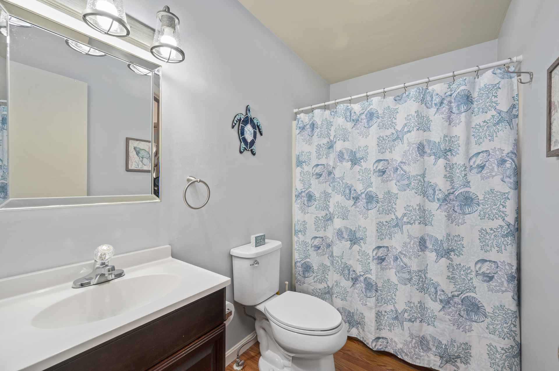 Full Bath upstairs has a Tub/Shower Combo and is shared.