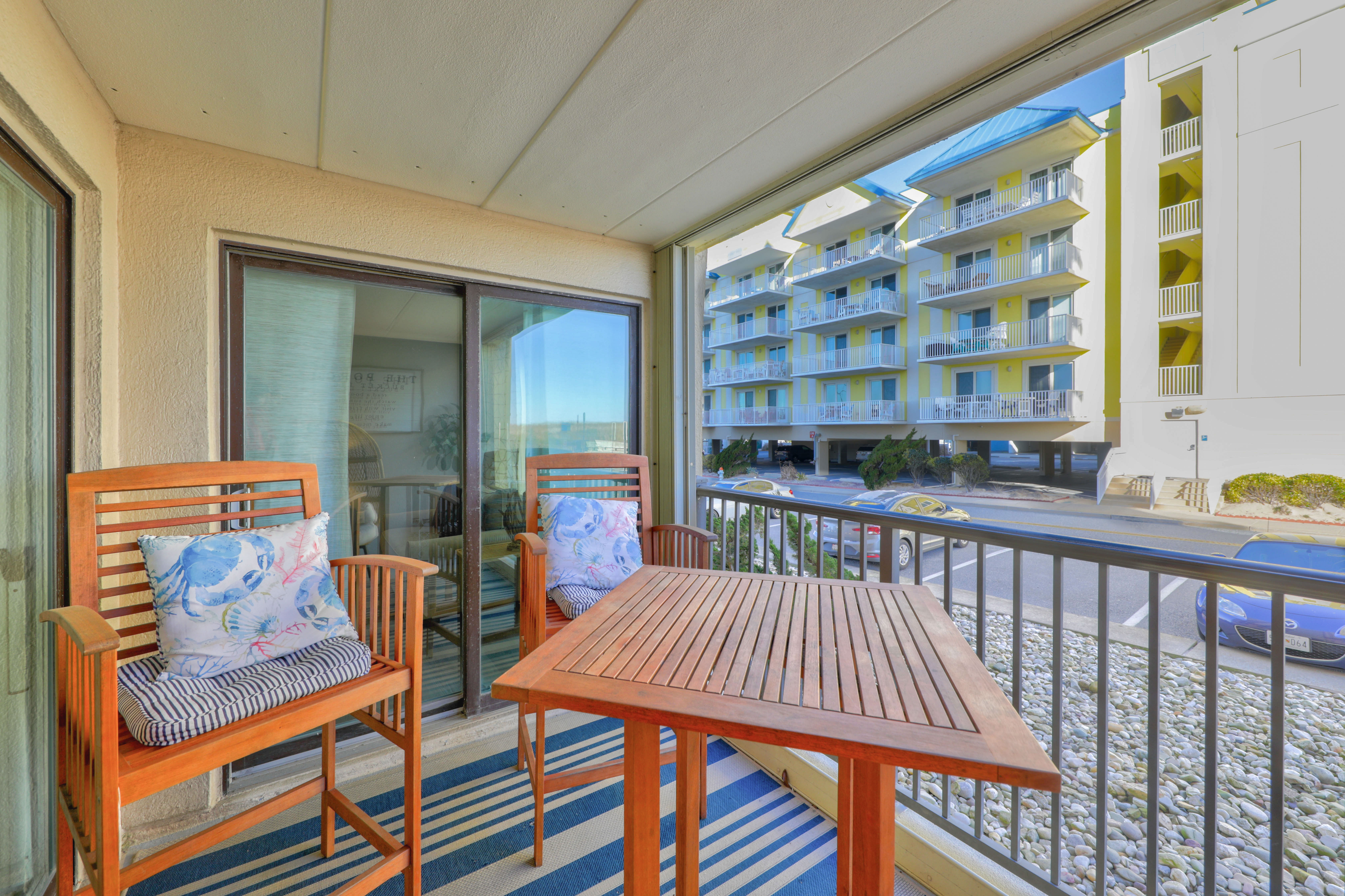 Enjoy sipping your morning coffee on the Lovely Private Balcony.