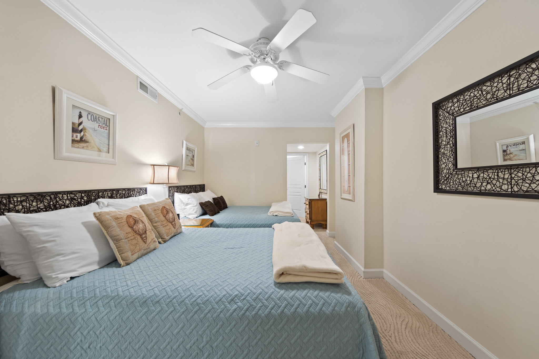 Sleep Like a baby in Bedroom 2, featuring 2 Plush Queen Size Beds.