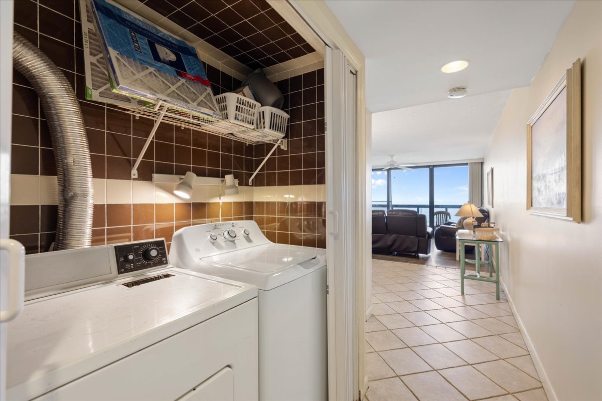 Full Washer and Dryer in case you may need to toss in a quick load!