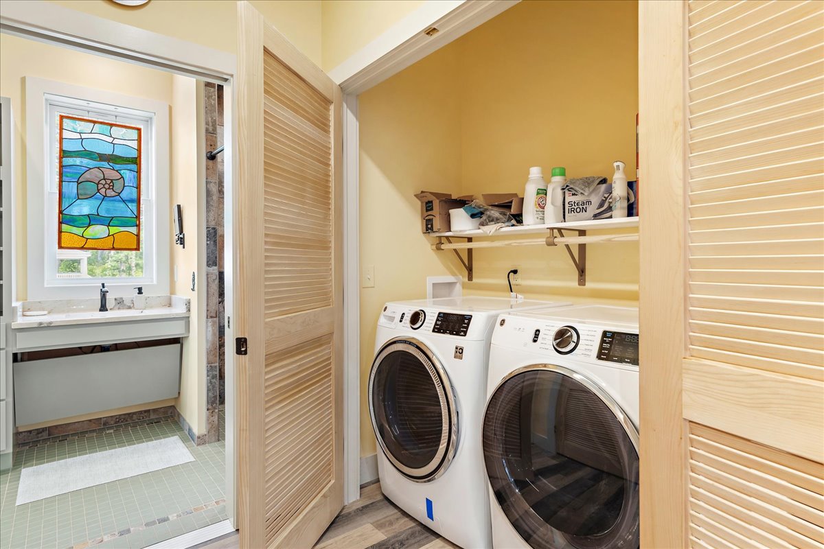 There's also a Full Size Washer and Dryer for your convenience.