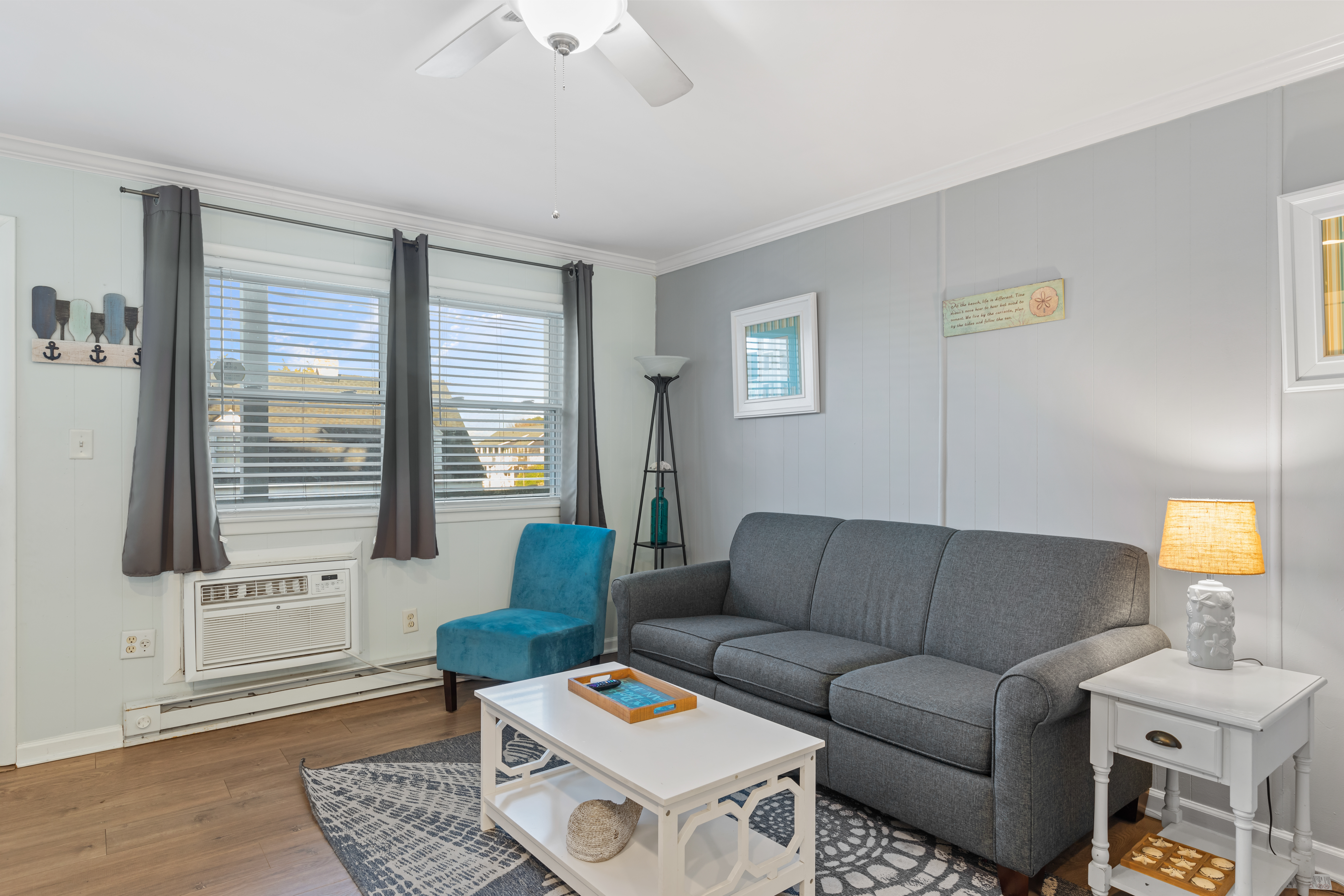 The Living Room is a great space to relax in the comfort of the AC! watch a movie from the comfortable sofa, that is also a sleeper, on the Flat Screen TV, and enjoy the Free Wifi.