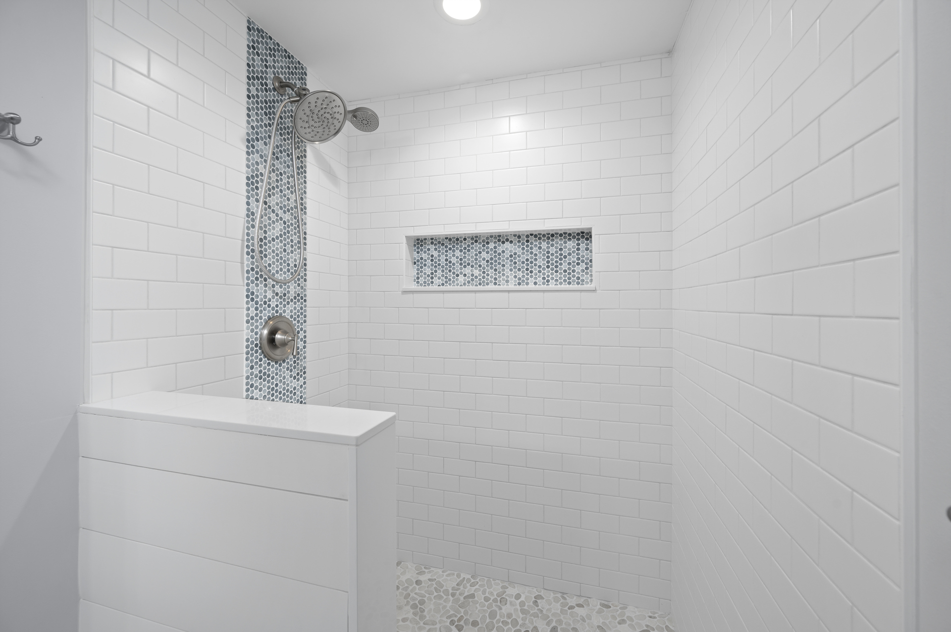 And gorgeous Custom TIle in the Walk-in Shower.