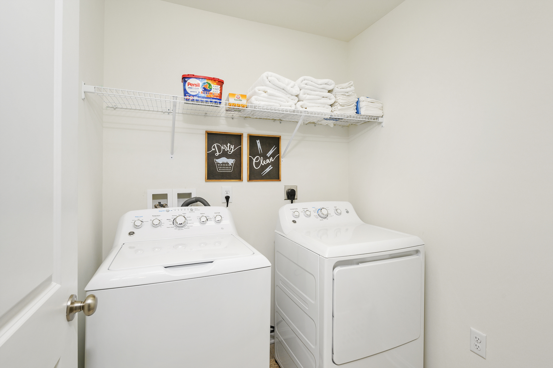 Upstairs Full Size Washer and Dryer for your convenience.